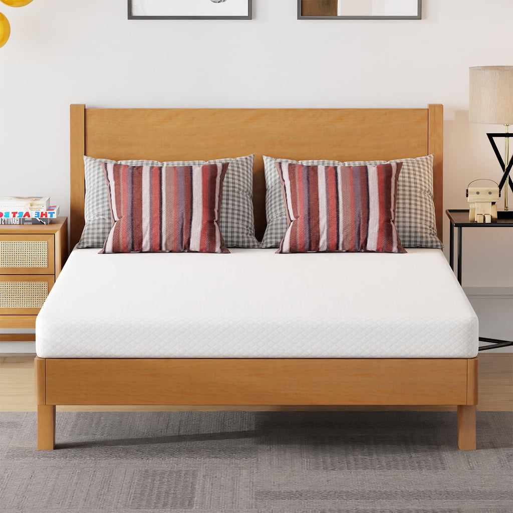 Gel Memory Foam Mattress | White | Bed in a Box,Pressure Relief, Cooling Ventilated Foam