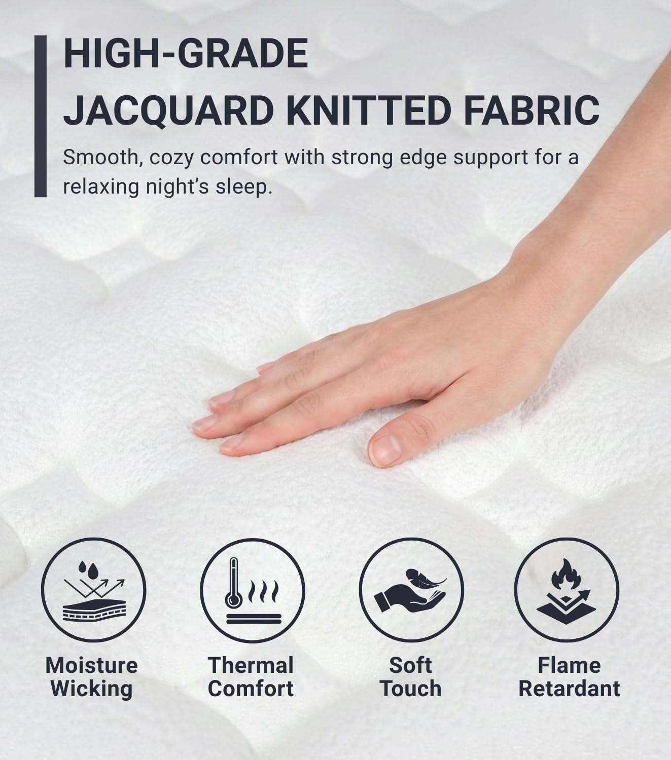 Full XL Mattress, 14 Inch Hybrid Full Mattress in a Box with Cooling Gel Memory Foam