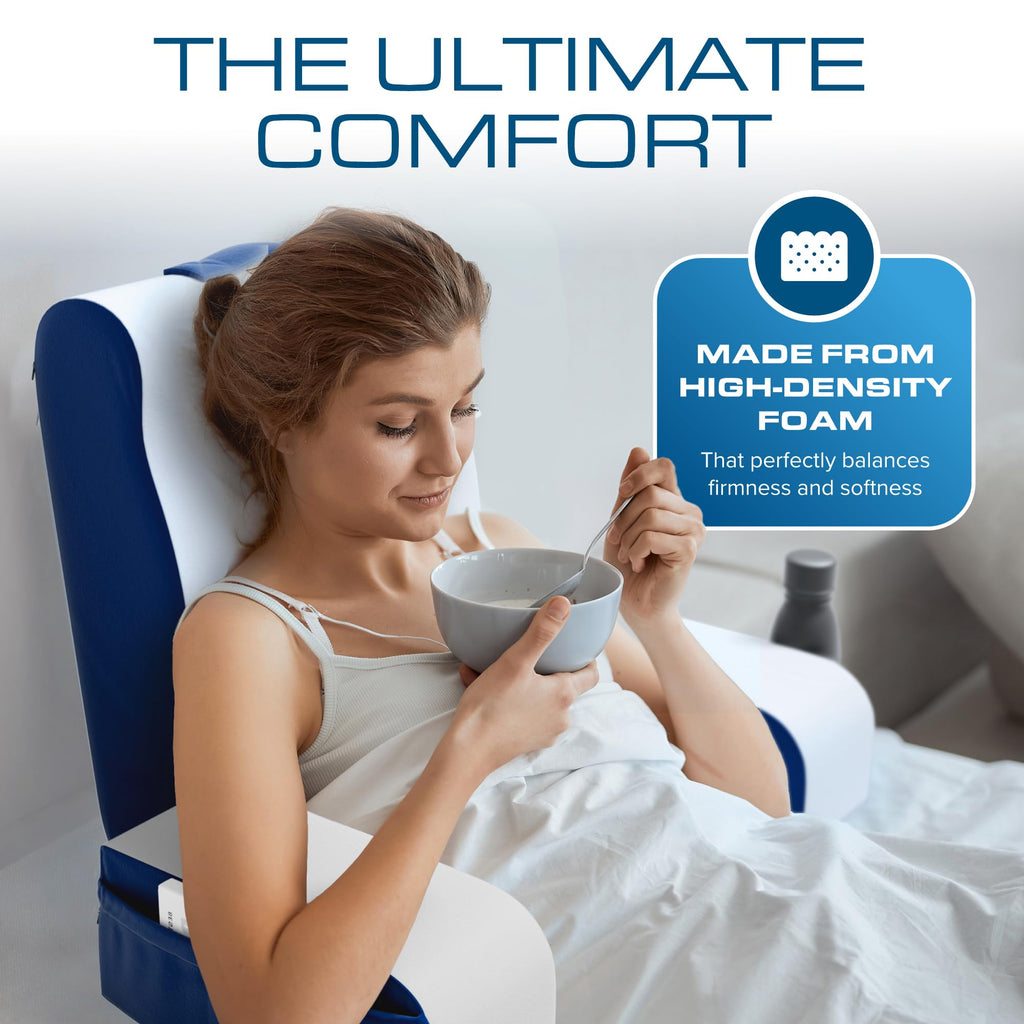 Kolbs Bed Wedge Pillow for Sleep Apnea, FSA Eligible Acid Reflux, and Back Pain Relief, with Chic Jacquard Cover - Headboard Wedges for Sleeping (Standard Width 7.5" Height)
