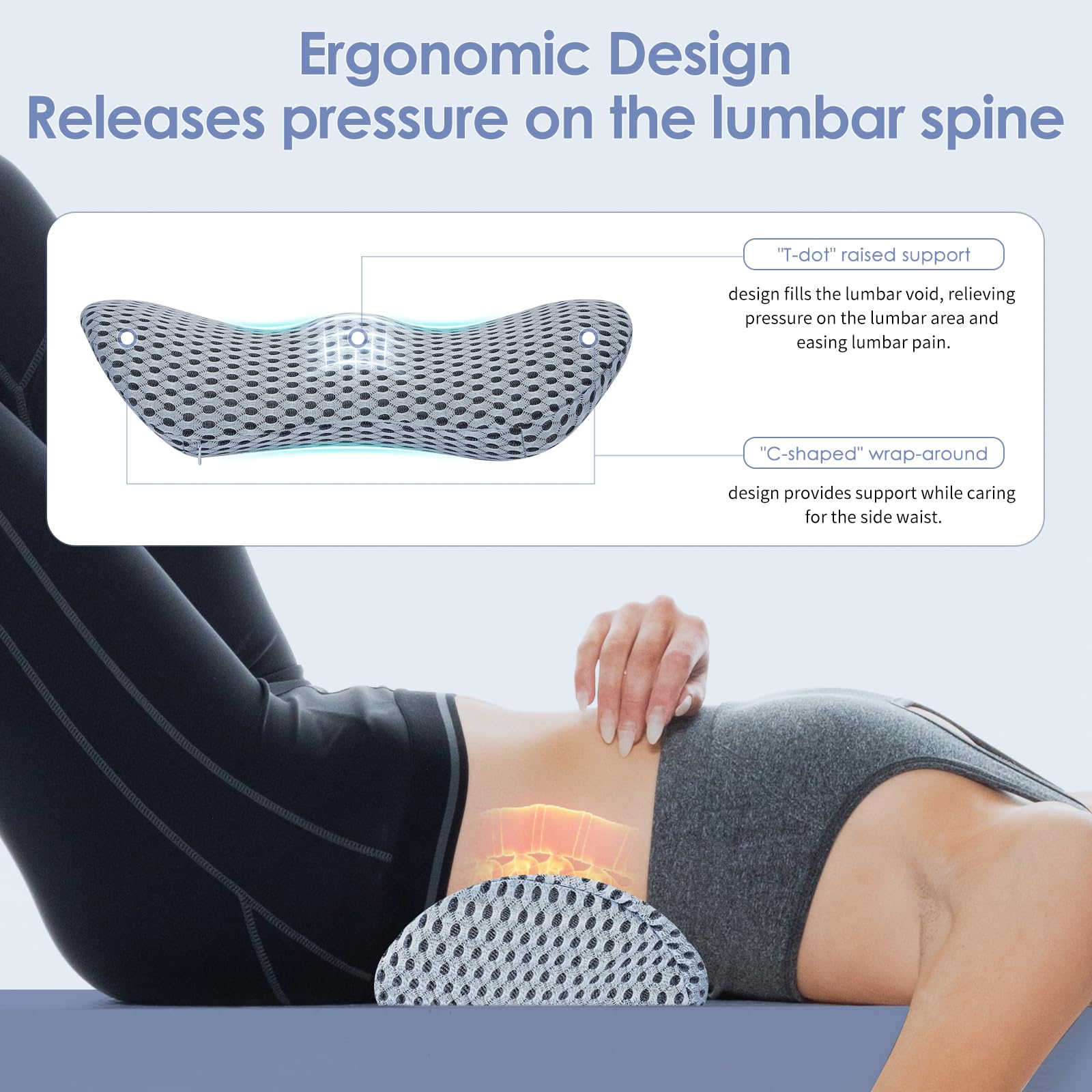 Support Pillow, Back Pillow for Low Back Pain Relief, Ergonomic