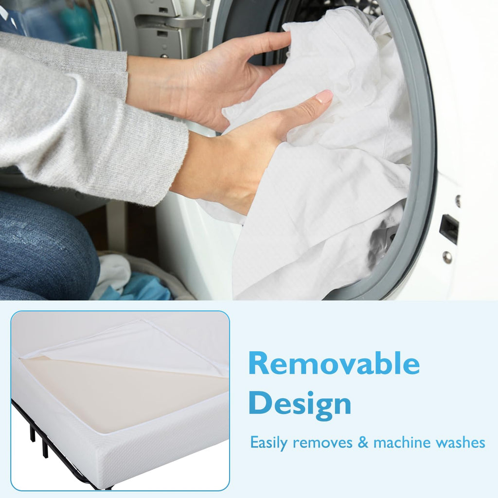 Gel Memory Foam Mattress | White | Bed in a Box,Pressure Relief, Cooling Ventilated Foam