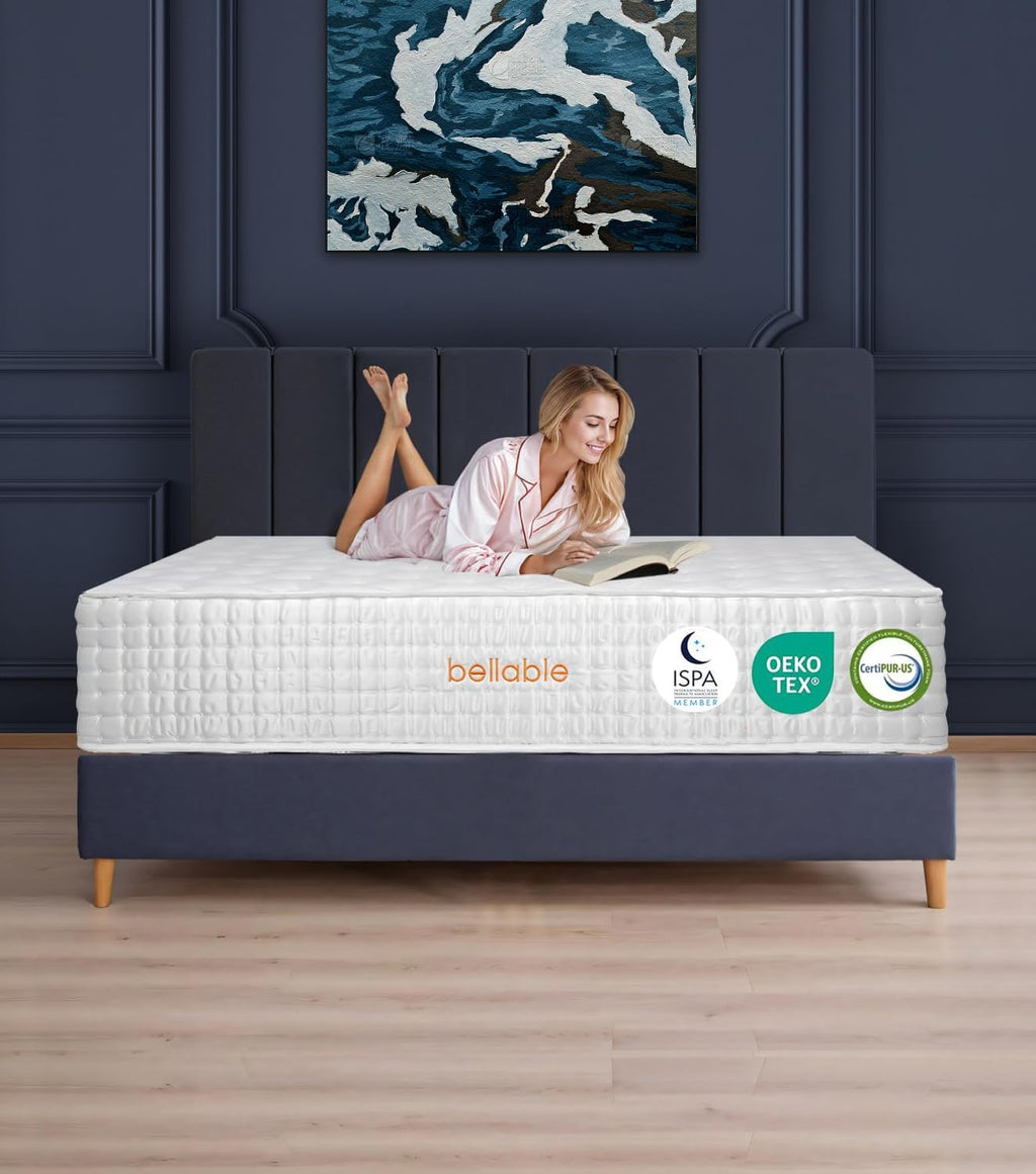 Full XL Mattress, 14 Inch Hybrid Full Mattress in a Box with Cooling Gel Memory Foam