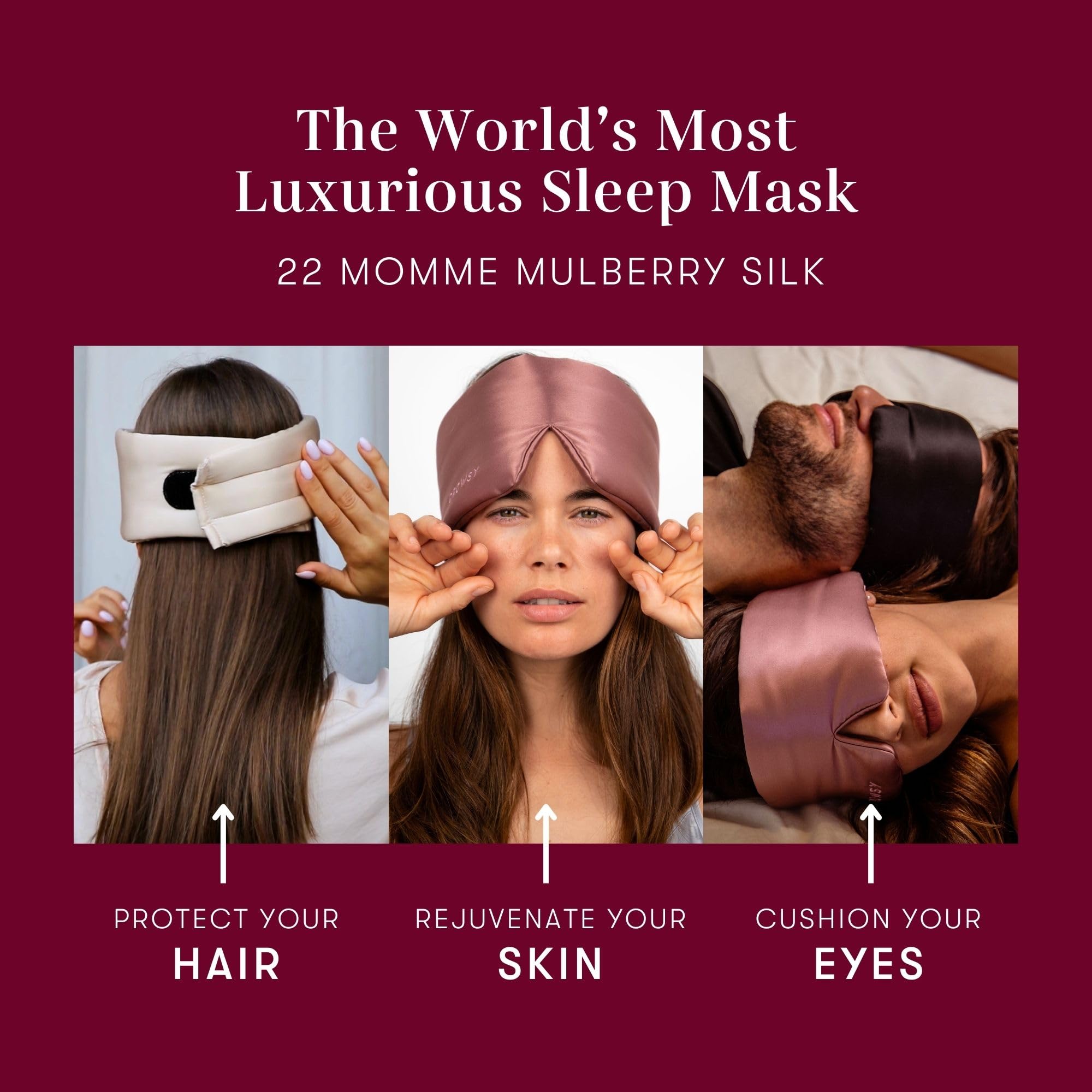 Silk Sleep Mask - Face-Hugging, Padded Cocoon for Luxury Sleep in Total Darkness