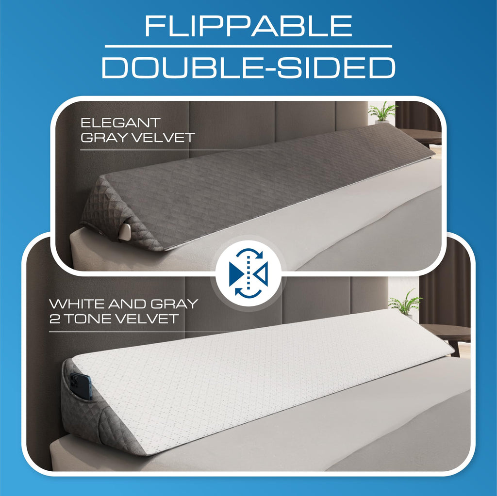 Kolbs Bed Wedge Pillow for Sleep Apnea, FSA Eligible Acid Reflux, and Back Pain Relief, with Chic Jacquard Cover - Headboard Wedges for Sleeping (Standard Width 7.5" Height)