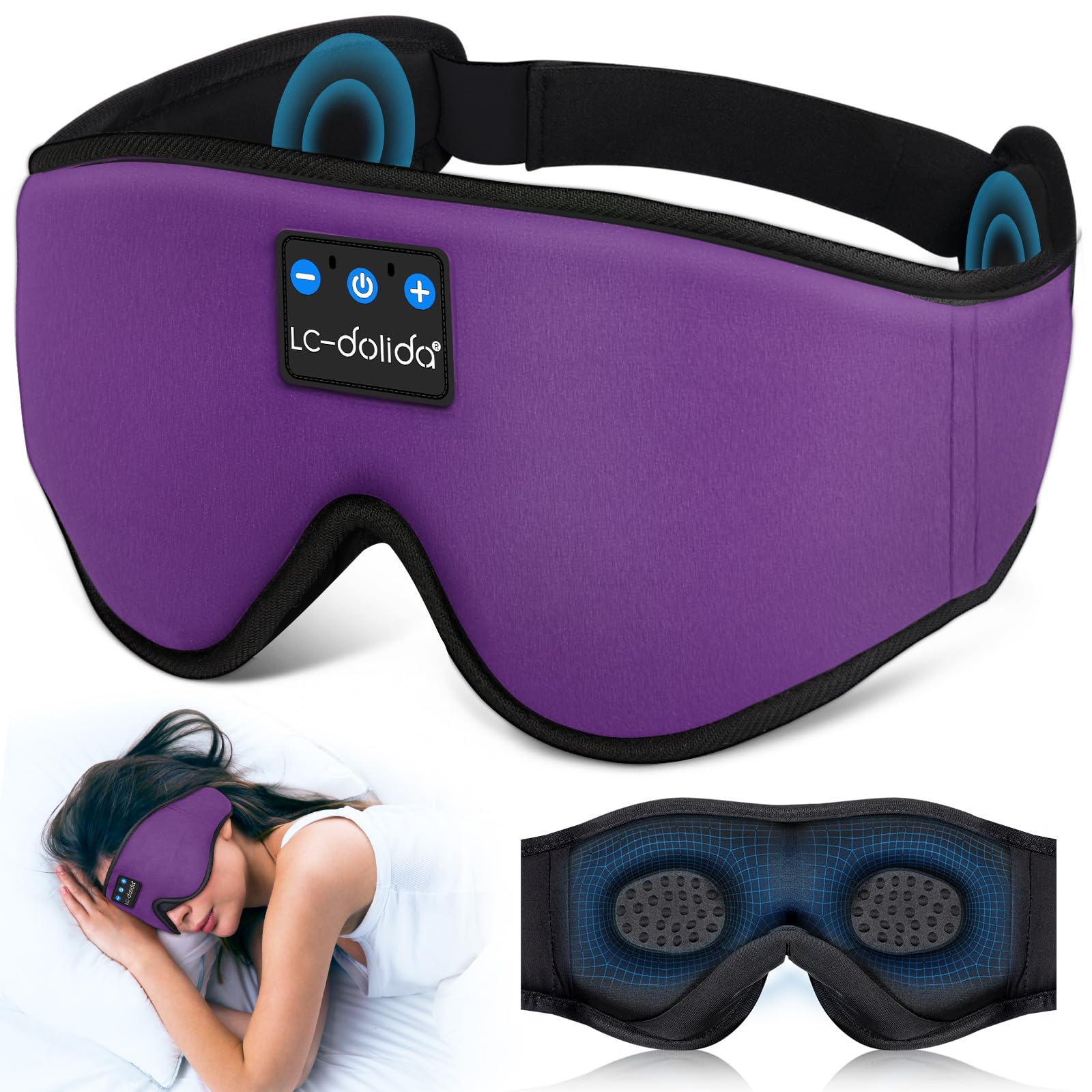 Sleep Headphones, 3D Sleep Mask Bluetooth Wireless Music Eye Mask