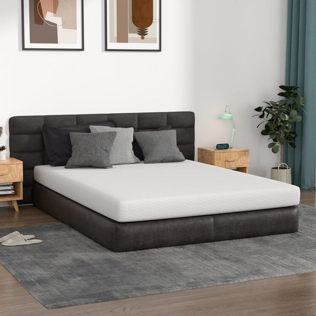 Gel Memory Foam Mattress | White | Bed in a Box,Pressure Relief, Cooling Ventilated Foam