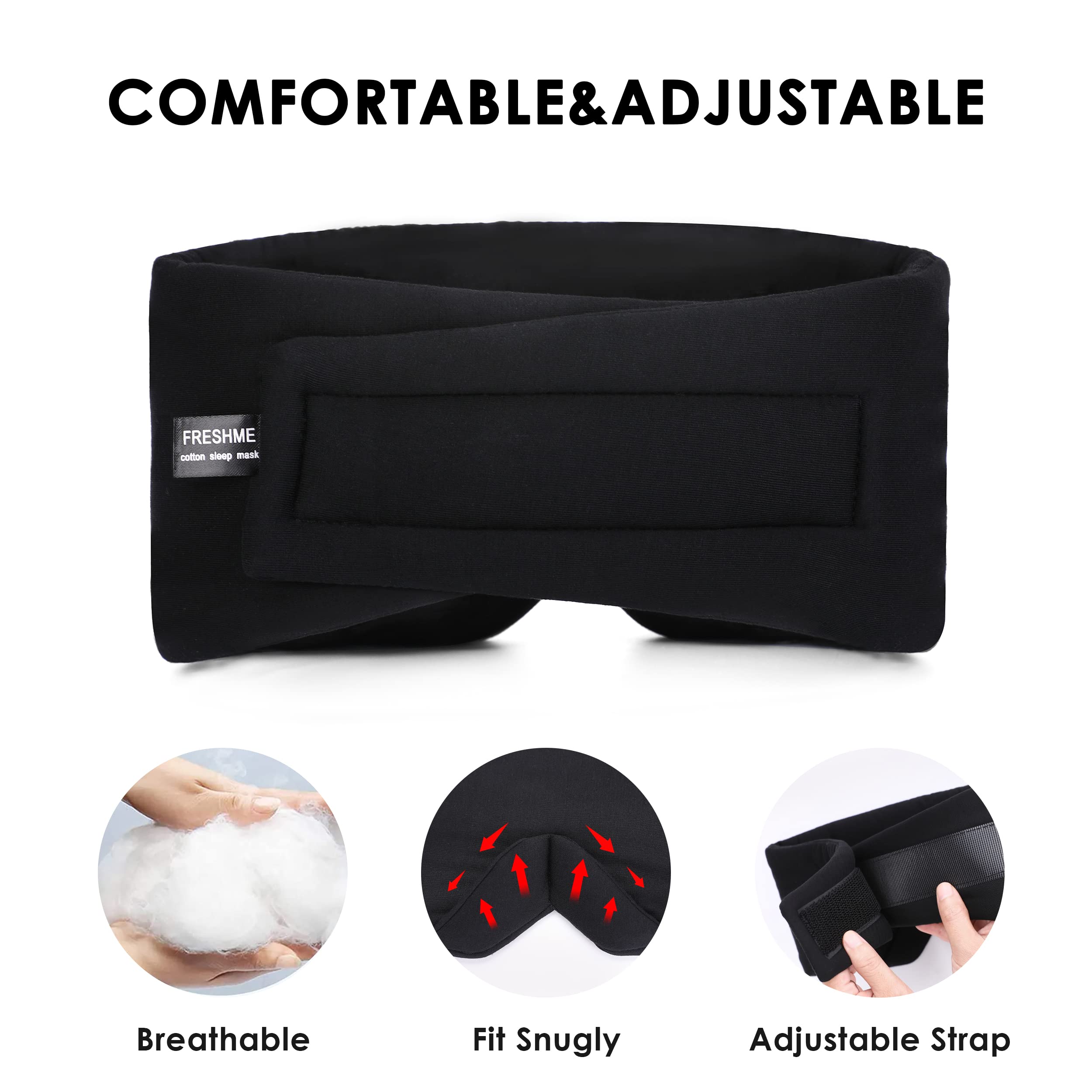 Cotton Sleep Mask Blackout - Handmade Eye Mask for Sleeping Eye Shade Cover