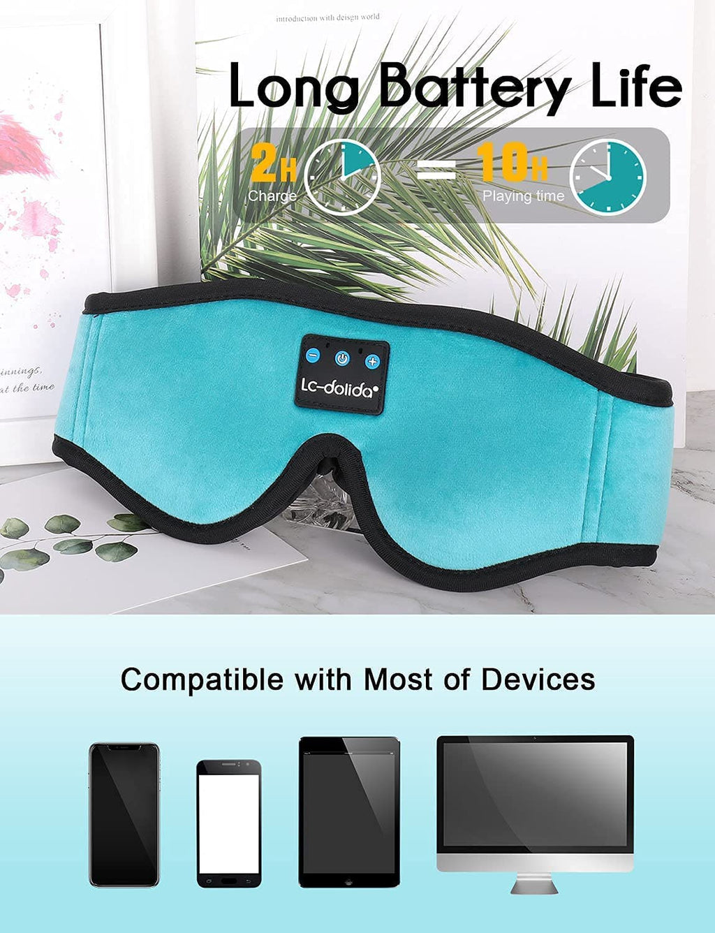 Sleep Headphones, 3D Sleep Mask Bluetooth Wireless Music Eye Mask