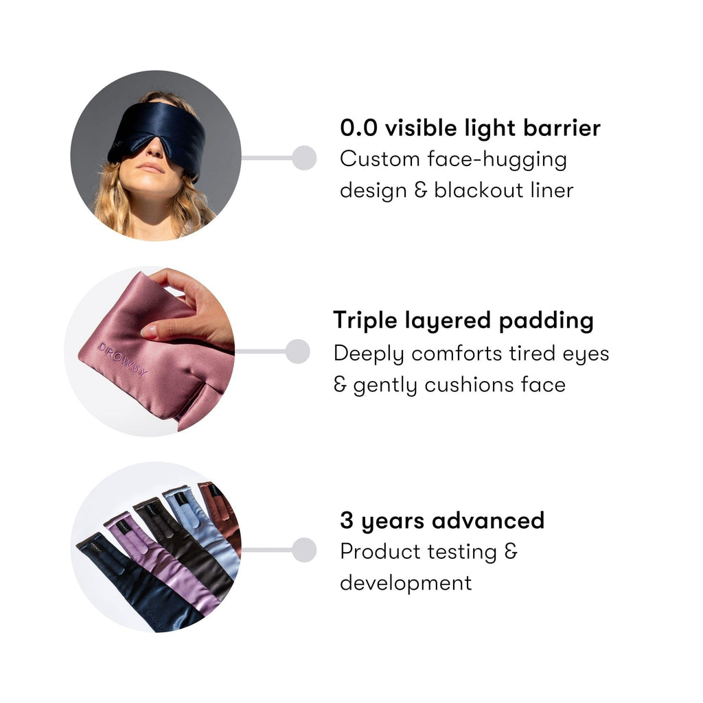 Silk Sleep Mask - Face-Hugging, Padded Cocoon for Luxury Sleep in Total Darkness