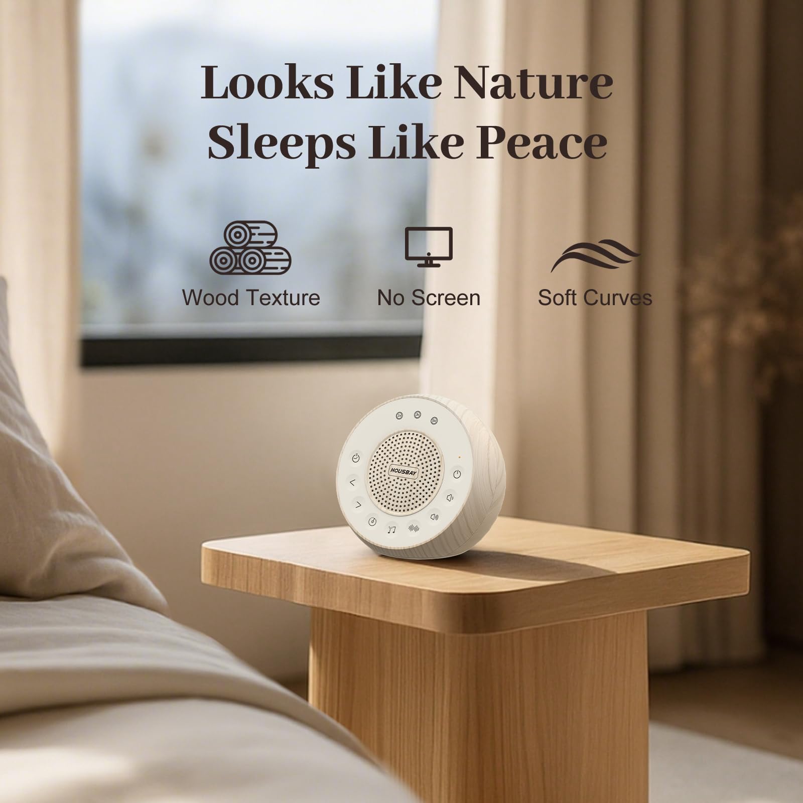 White Noise Machine with 31 Soothing Sounds, 5W Loud Stereo Sound, Auto-Off Timer, Adjustable Volume, Sleep Sound Machine