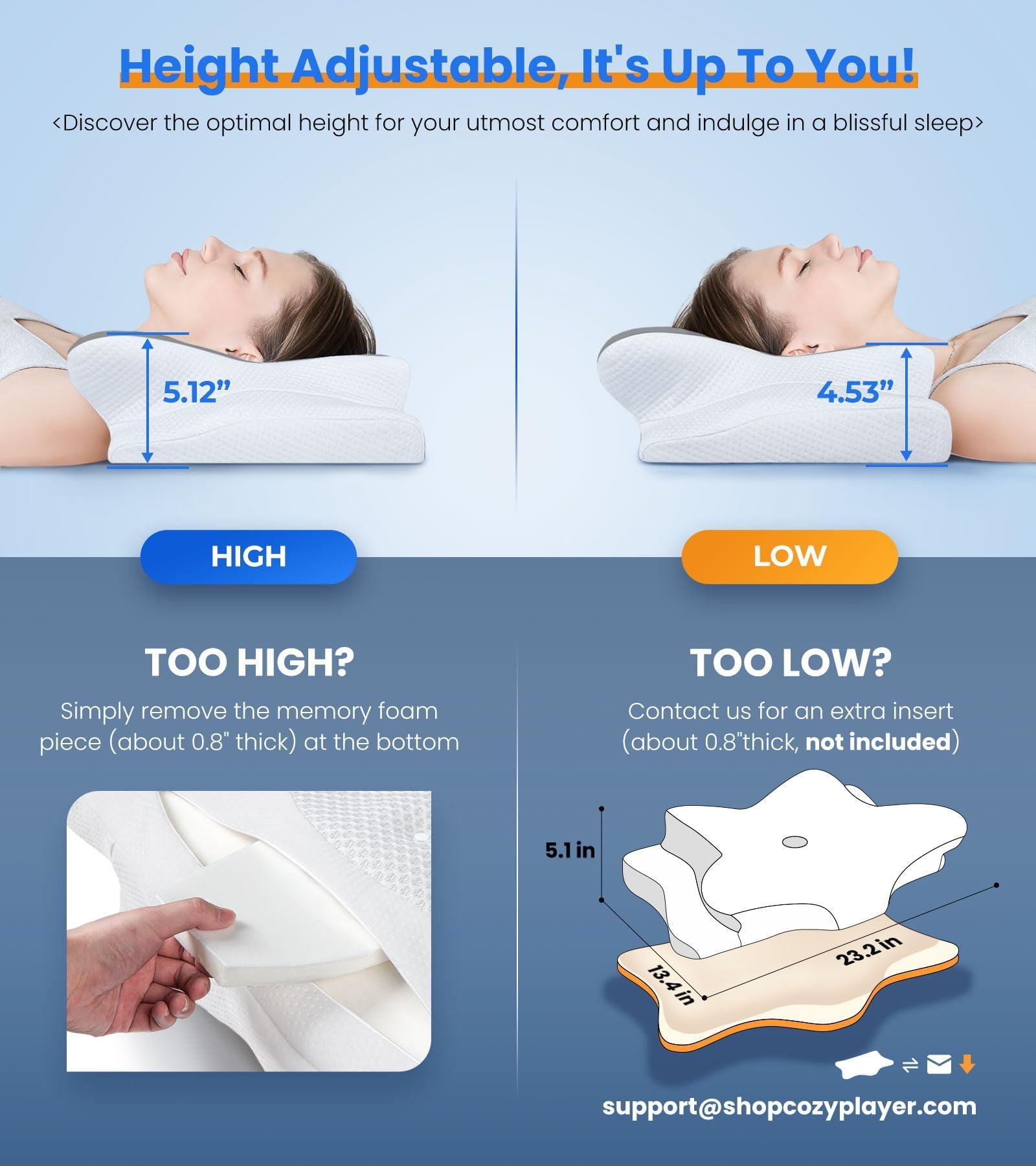 Ultra Pain Relief Cooling Pillow for Neck Support