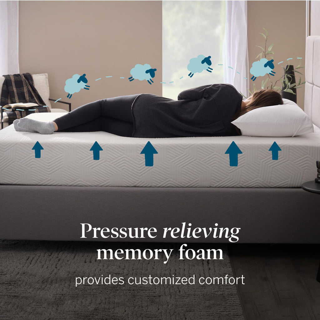 Lucid 8 Inch Memory Foam Mattress - Medium Firm Feel - Infused with Refreshing Bamboo Charcoal and Cooling Gel - Bed in a Box