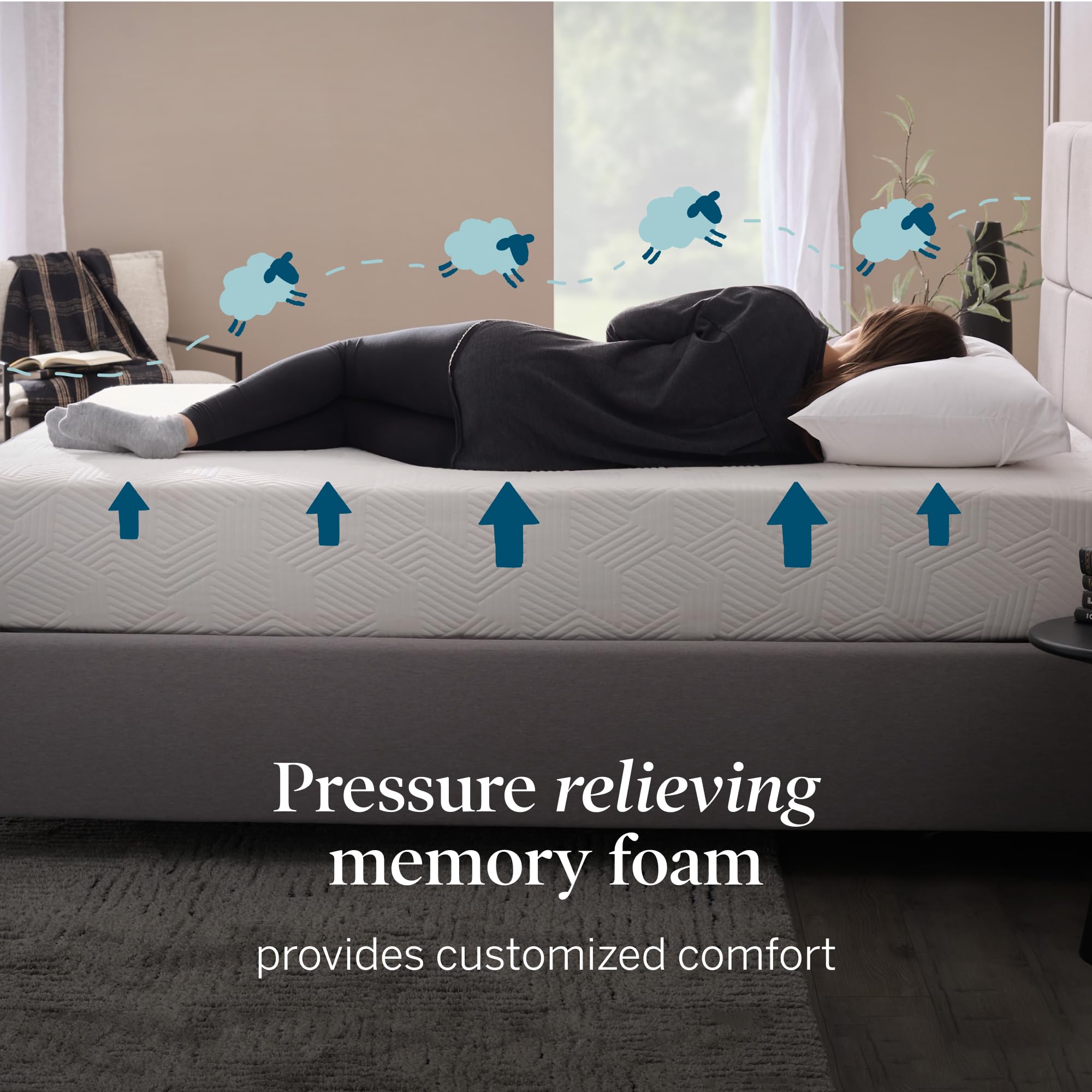 Lucid 8 Inch Memory Foam Mattress - Medium Firm Feel - Infused with Refreshing Bamboo Charcoal and Cooling Gel - Bed in a Box