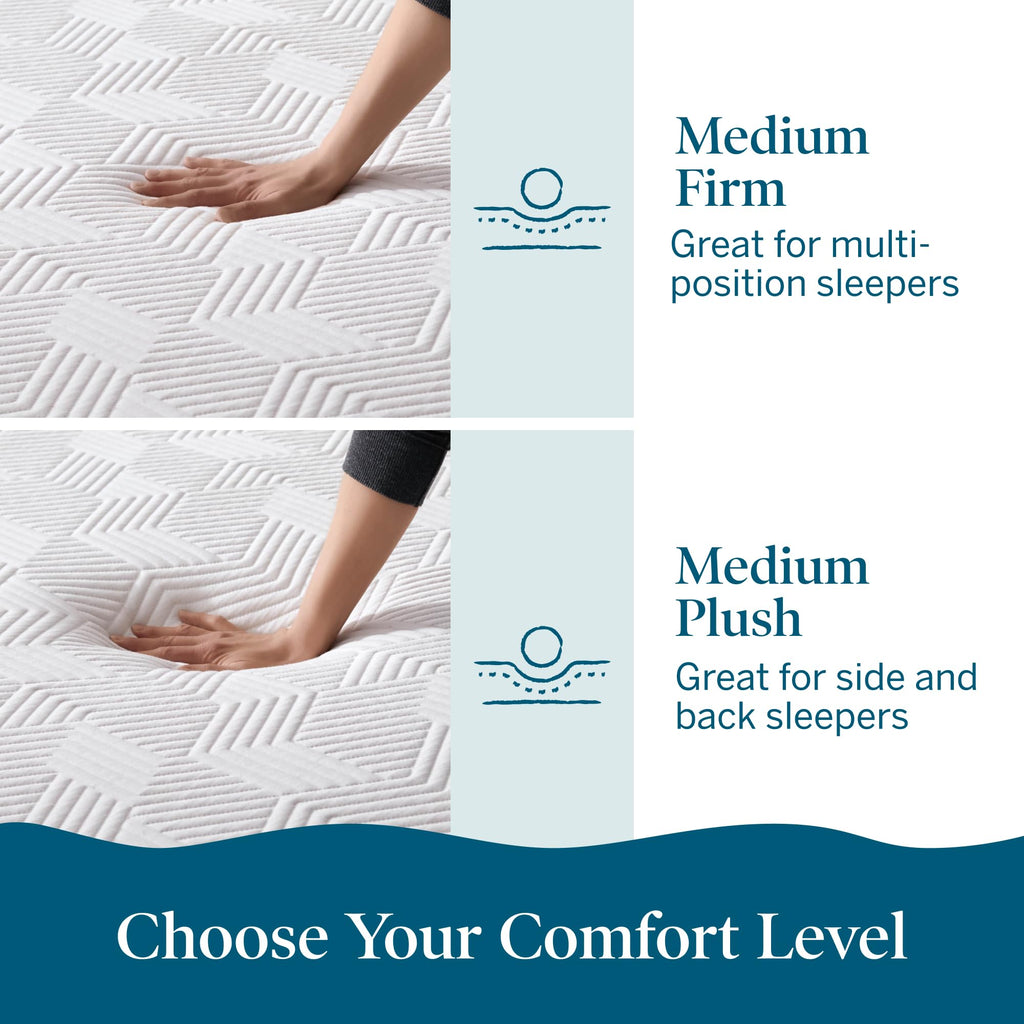 Lucid 8 Inch Memory Foam Mattress - Medium Firm Feel - Infused with Refreshing Bamboo Charcoal and Cooling Gel - Bed in a Box