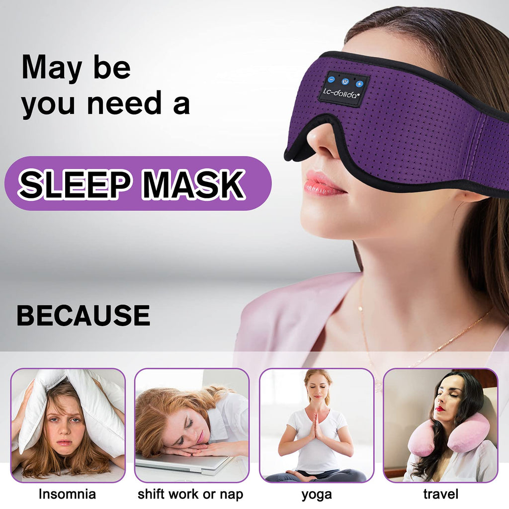 Sleep Headphones, 3D Sleep Mask Bluetooth Wireless Music Eye Mask