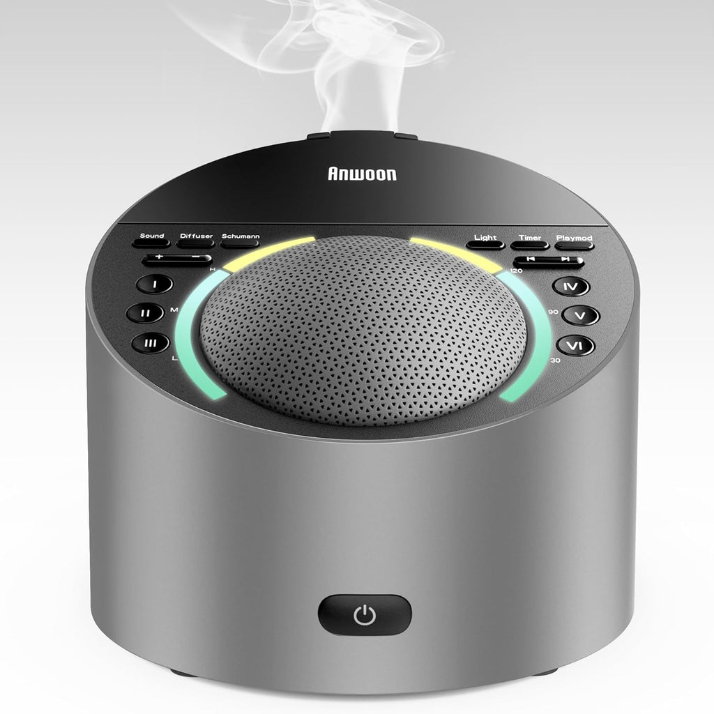 Sound Machine with Aroma Diffuser, Premium Metal Shell White Noise Machine