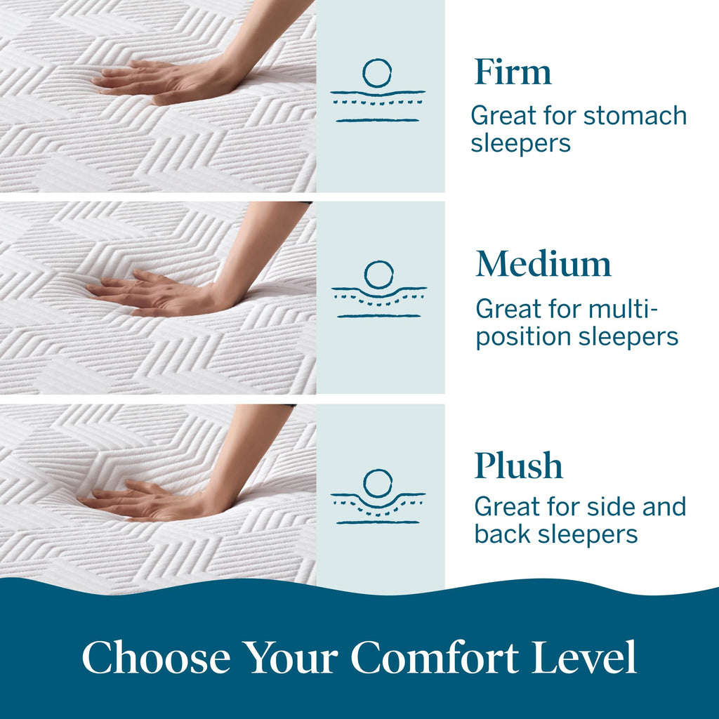 Lucid 8 Inch Memory Foam Mattress - Medium Firm Feel - Infused with Refreshing Bamboo Charcoal and Cooling Gel - Bed in a Box