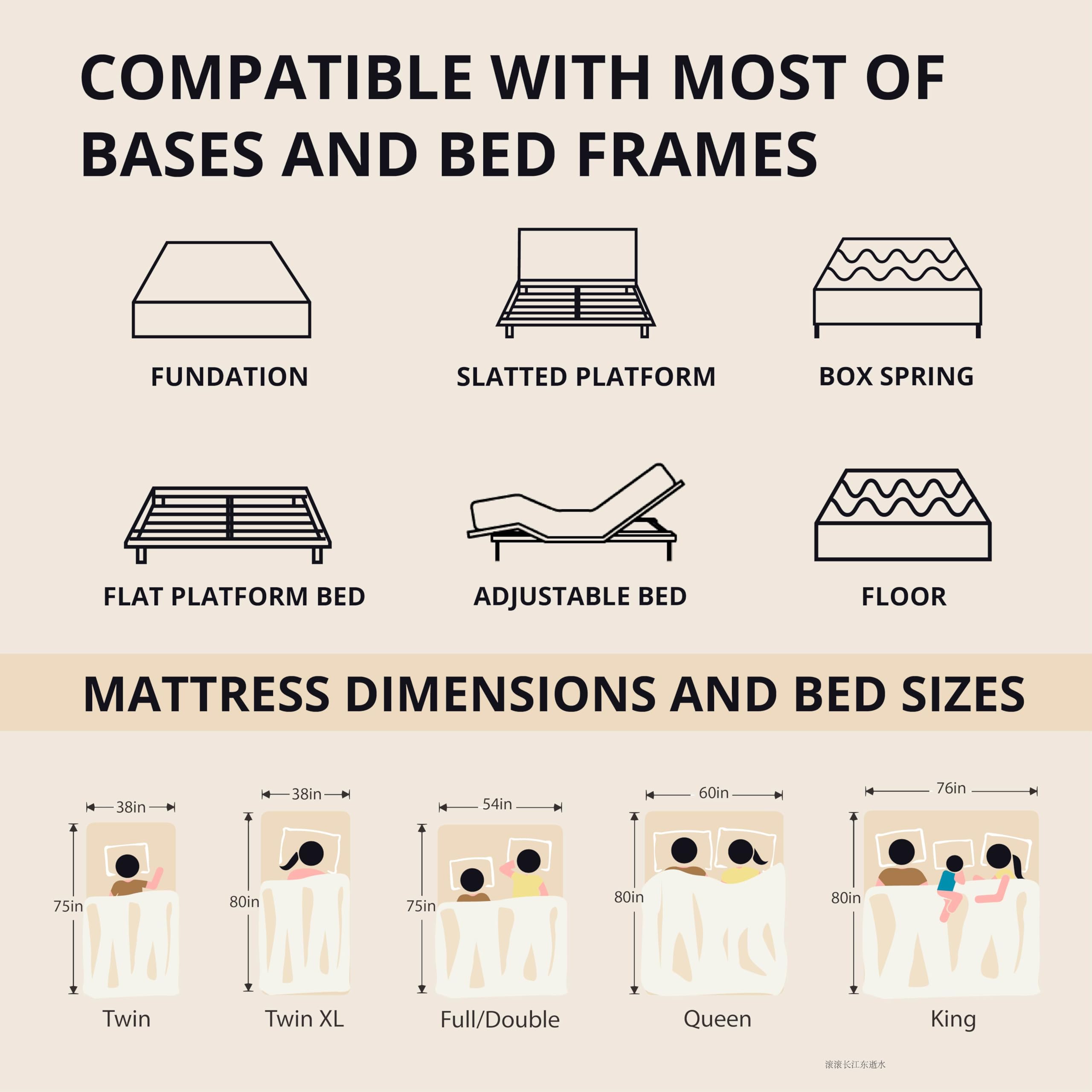 14 Inch Queen Memory Foam Mattress for Back Pain, Cooling Copper Gel Bed in a Box