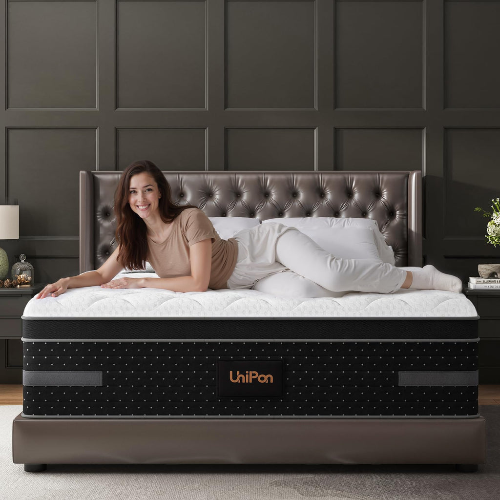 Firm Mattress, 14 Inch Hybrid Bed Mattresses for Back Pain Relief Extra Lumbar Support Motion Isolation