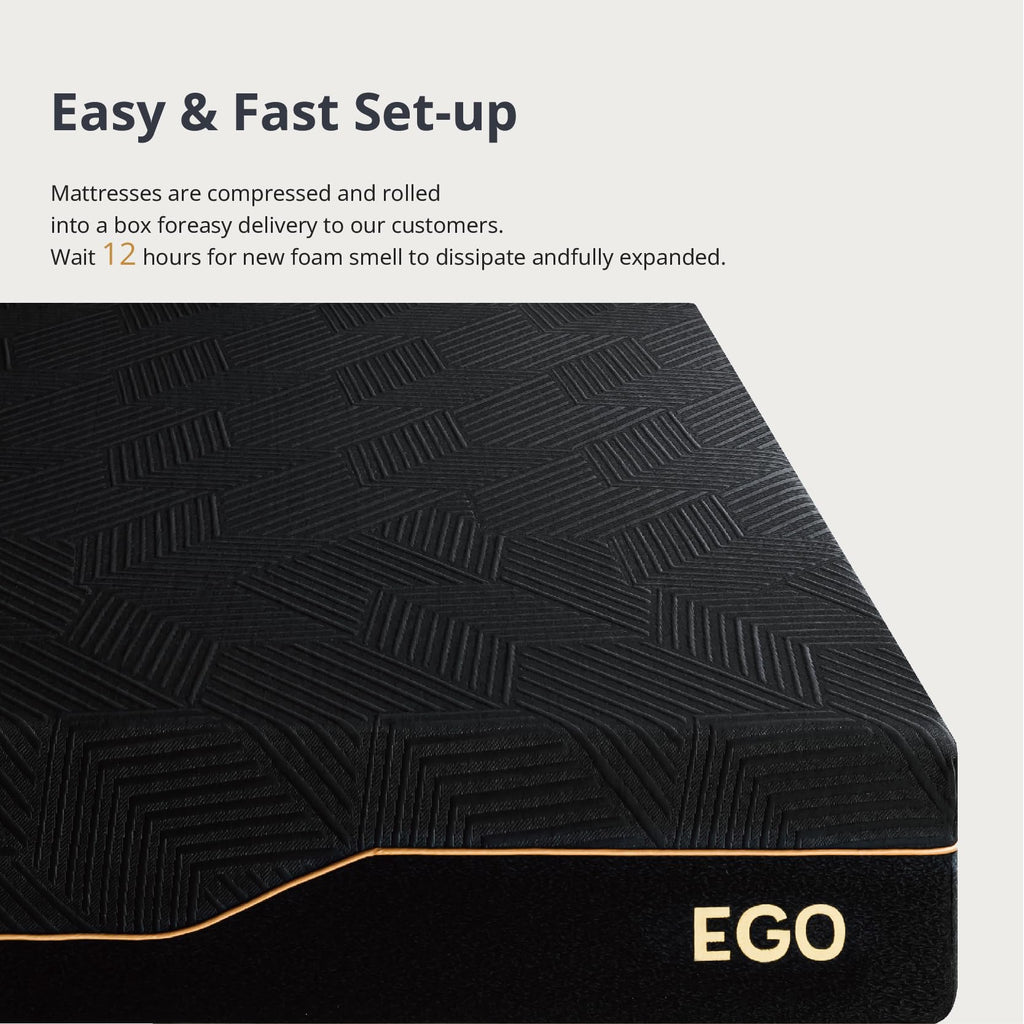 14 Inch Queen Memory Foam Mattress for Back Pain, Cooling Copper Gel Bed in a Box