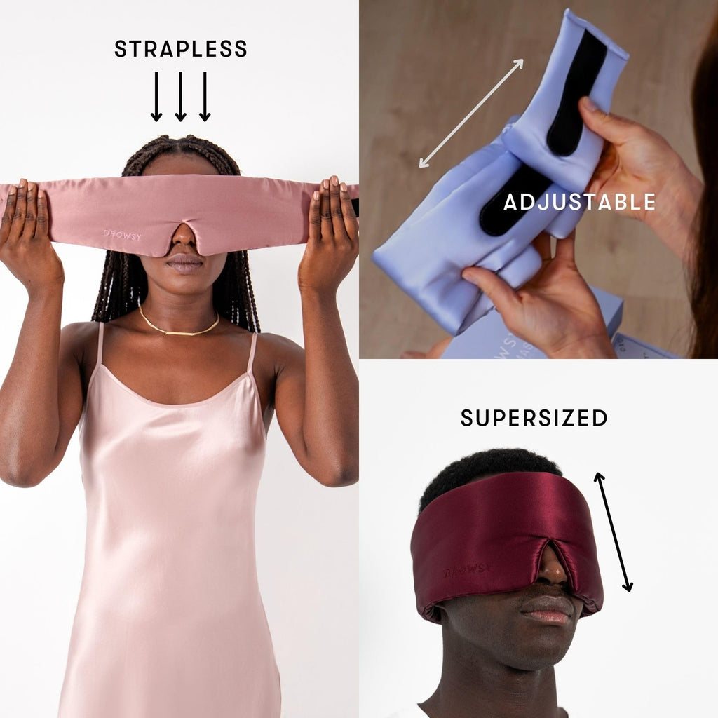 Silk Sleep Mask - Face-Hugging, Padded Cocoon for Luxury Sleep in Total Darkness