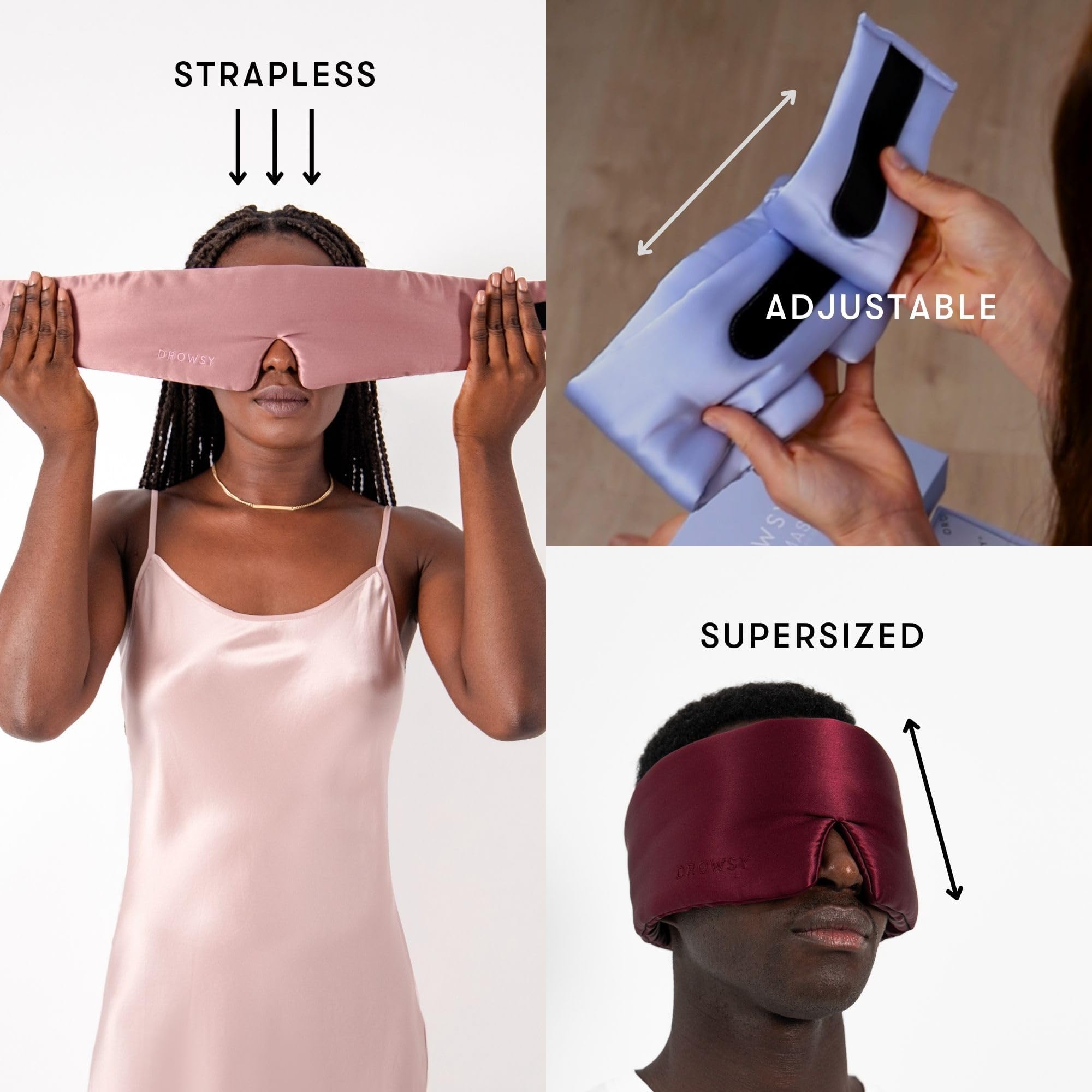 Silk Sleep Mask - Face-Hugging, Padded Cocoon for Luxury Sleep in Total Darkness