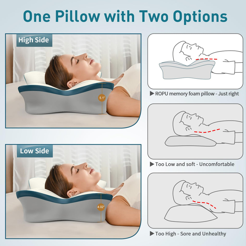 Cervical Pillow for Neck Pain Relief - Ergonomic Neck Pillow for Sleeping