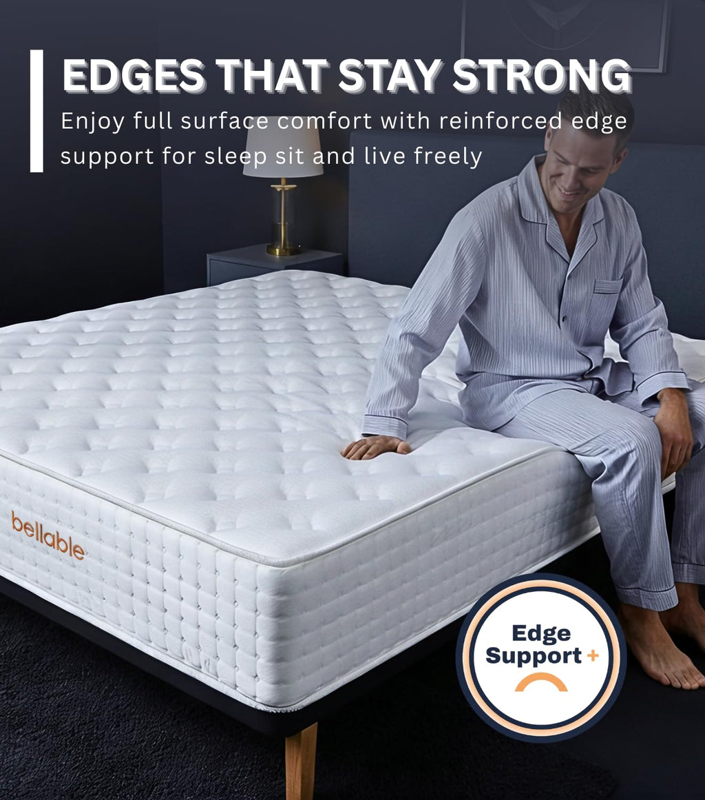 Full XL Mattress, 14 Inch Hybrid Full Mattress in a Box with Cooling Gel Memory Foam