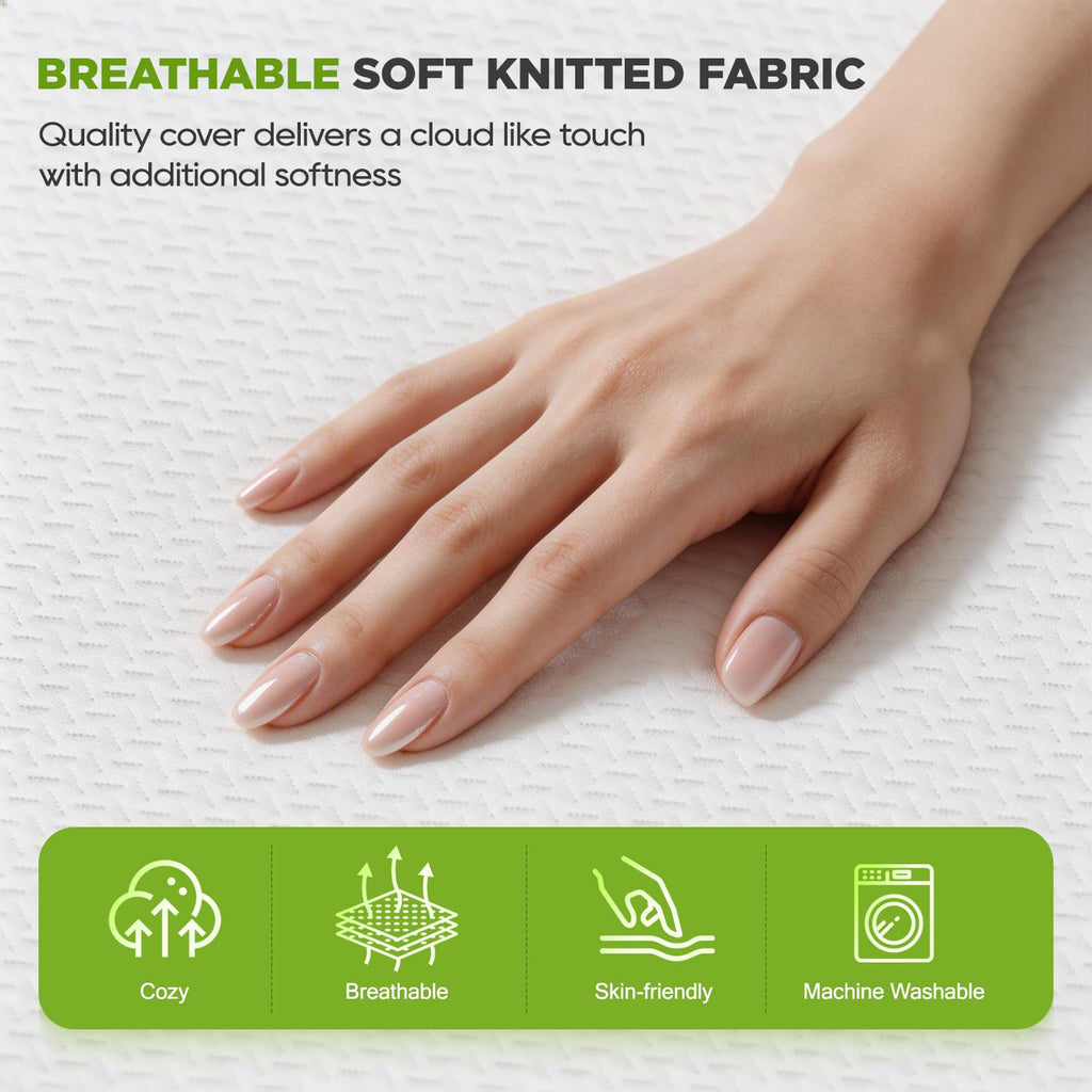 Gel Memory Foam Mattress | White | Bed in a Box,Pressure Relief, Cooling Ventilated Foam