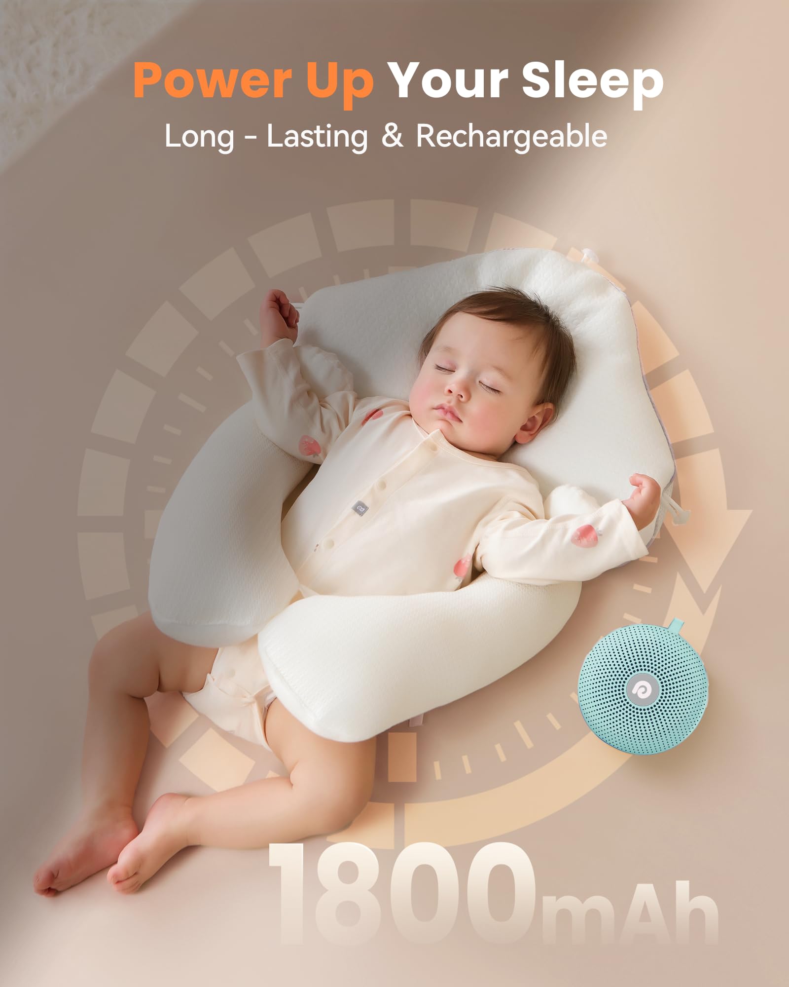 Portable Noise Machine for Babies or Adults, Features Powerful Battery, 21 Soothing Sound