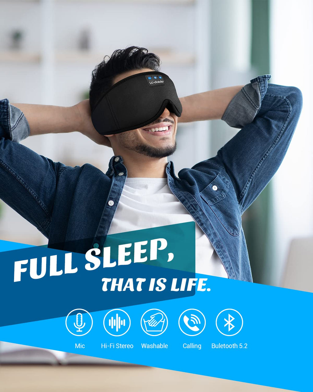 Sleep Headphones, 3D Sleep Mask Bluetooth Wireless Music Eye Mask