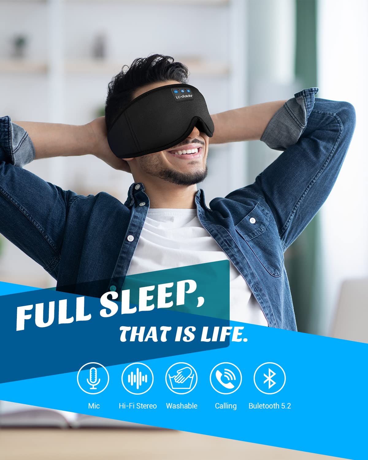 Sleep Headphones, 3D Sleep Mask Bluetooth Wireless Music Eye Mask