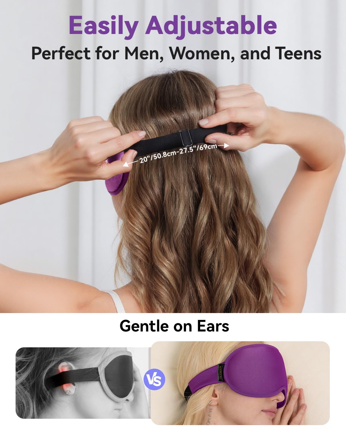 Weighted Eye Mask for Sleeping - 3D Blackout Sleep Mask for Women & Men