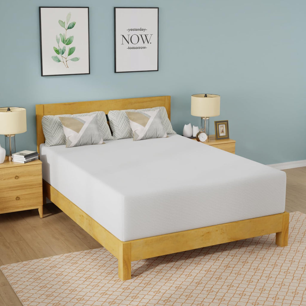 Gel Memory Foam Mattress | White | Bed in a Box,Pressure Relief, Cooling Ventilated Foam