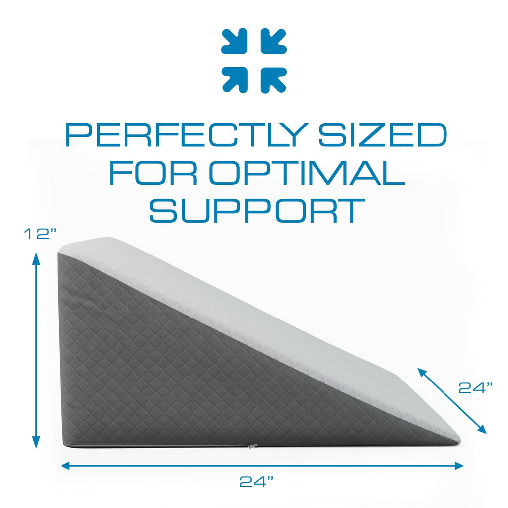 Kolbs Bed Wedge Pillow for Sleep Apnea, FSA Eligible Acid Reflux, and Back Pain Relief, with Chic Jacquard Cover - Headboard Wedges for Sleeping (Standard Width 7.5" Height)