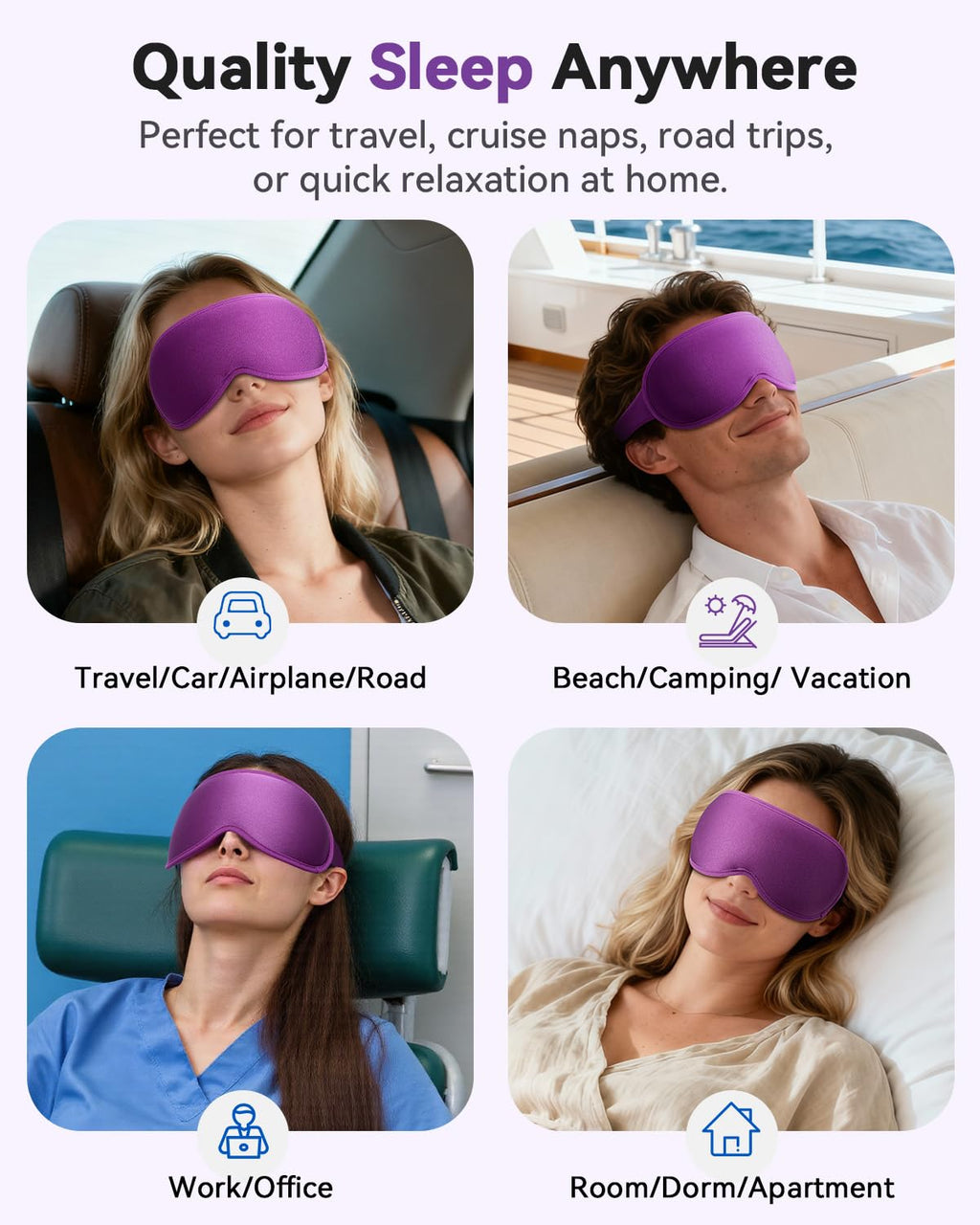 Weighted Eye Mask for Sleeping - 3D Blackout Sleep Mask for Women & Men