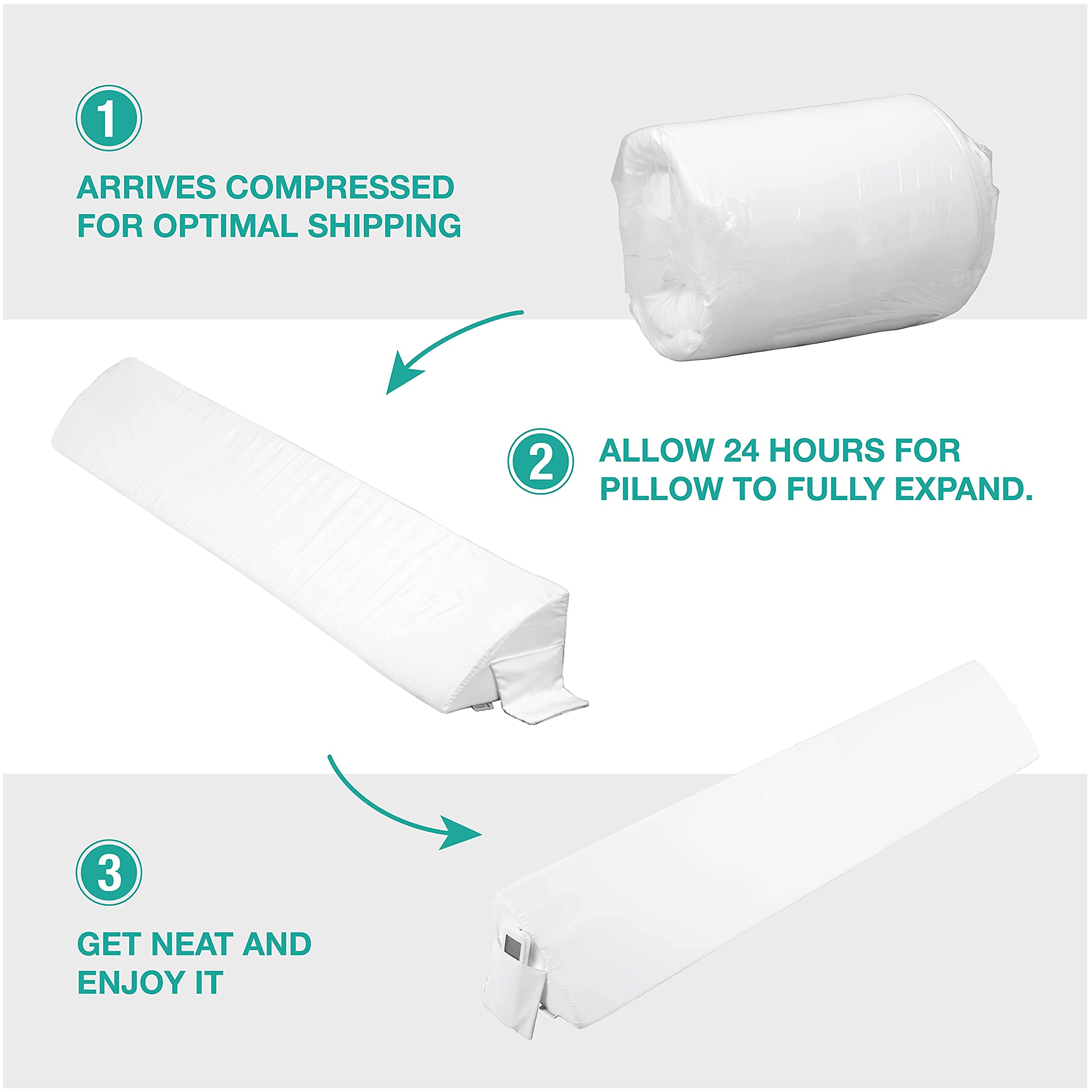 34" Extra-Long Wedge Pillow, Back & Arm Support, Bed Wedge