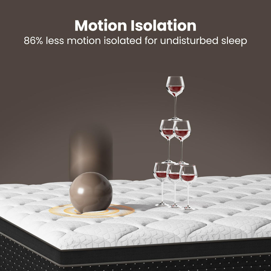 Firm Mattress, 14 Inch Hybrid Bed Mattresses for Back Pain Relief Extra Lumbar Support Motion Isolation