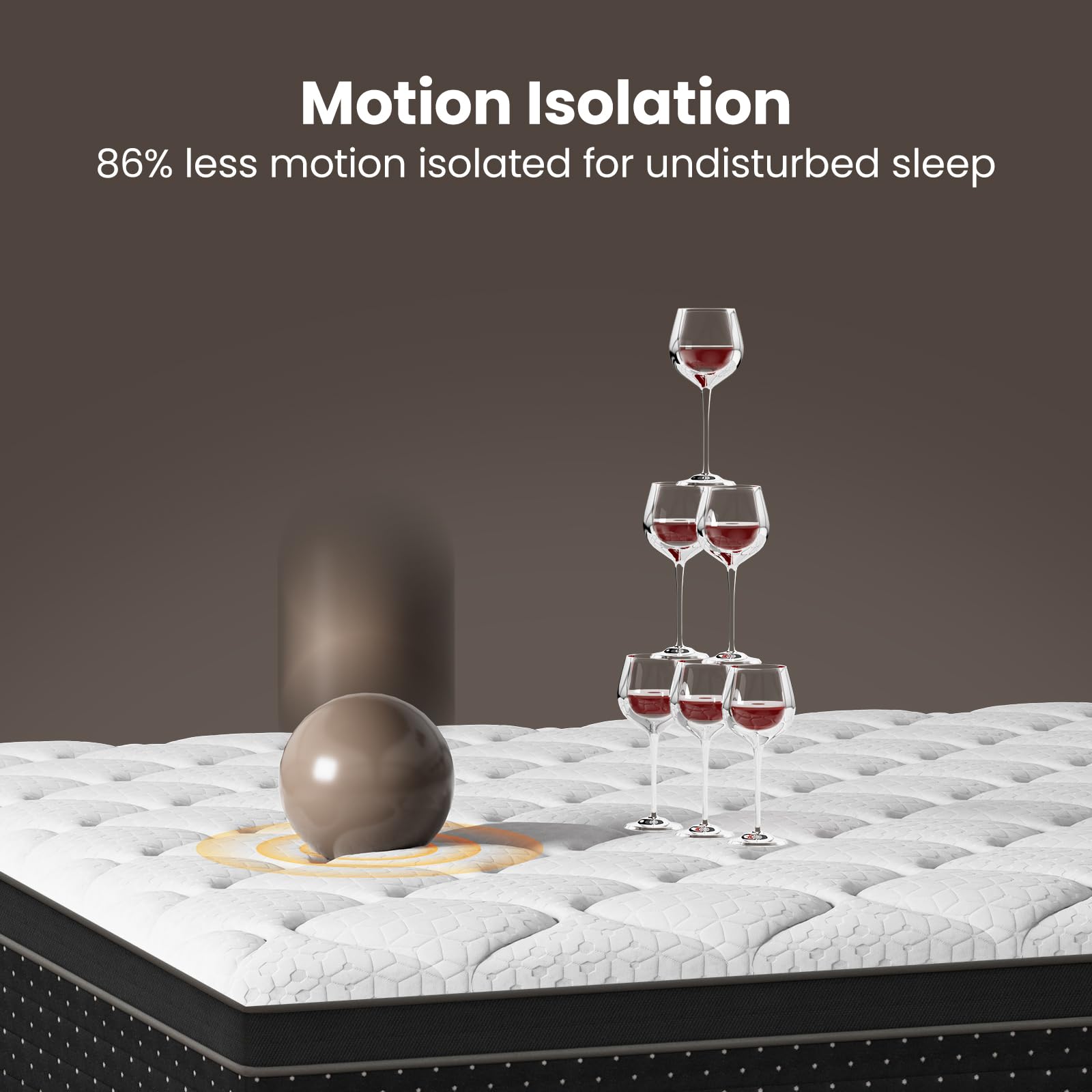Firm Mattress, 14 Inch Hybrid Bed Mattresses for Back Pain Relief Extra Lumbar Support Motion Isolation