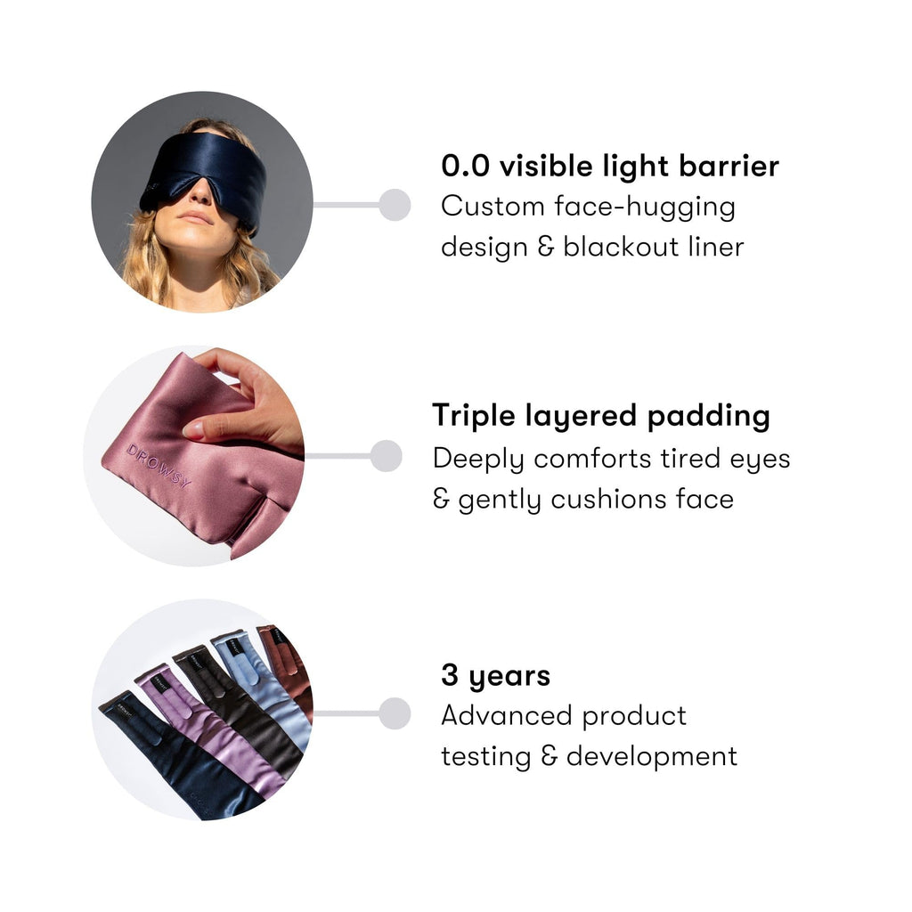 Silk Sleep Mask - Face-Hugging, Padded Cocoon for Luxury Sleep in Total Darkness
