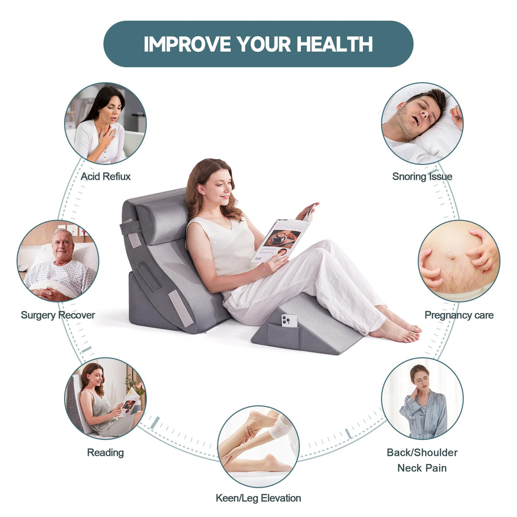 9PCS Wedge Pillow Set for After Surgery Recovery