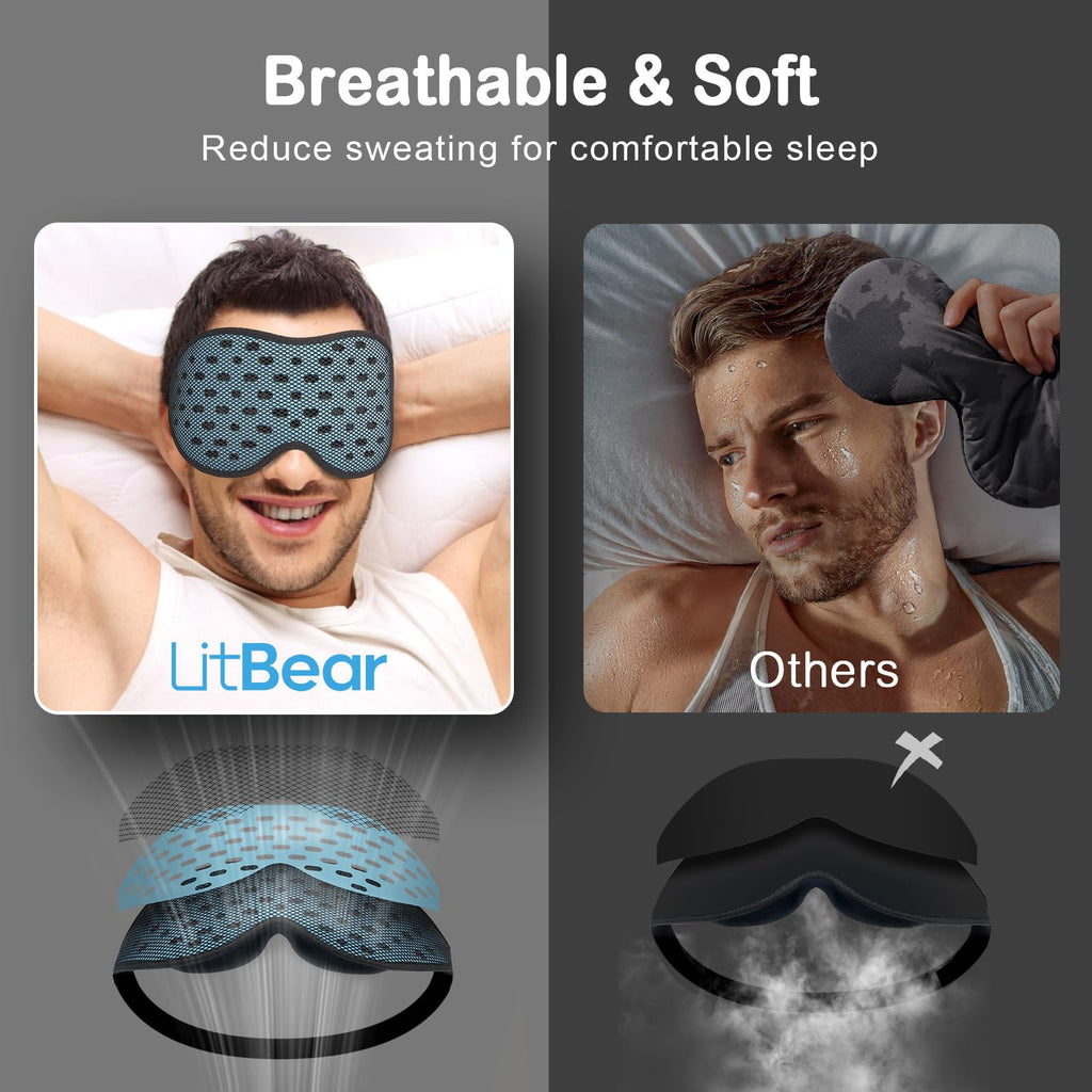 Breathable Sleep Mask, 3D Eye Mak Sleep for Side Sleepers
