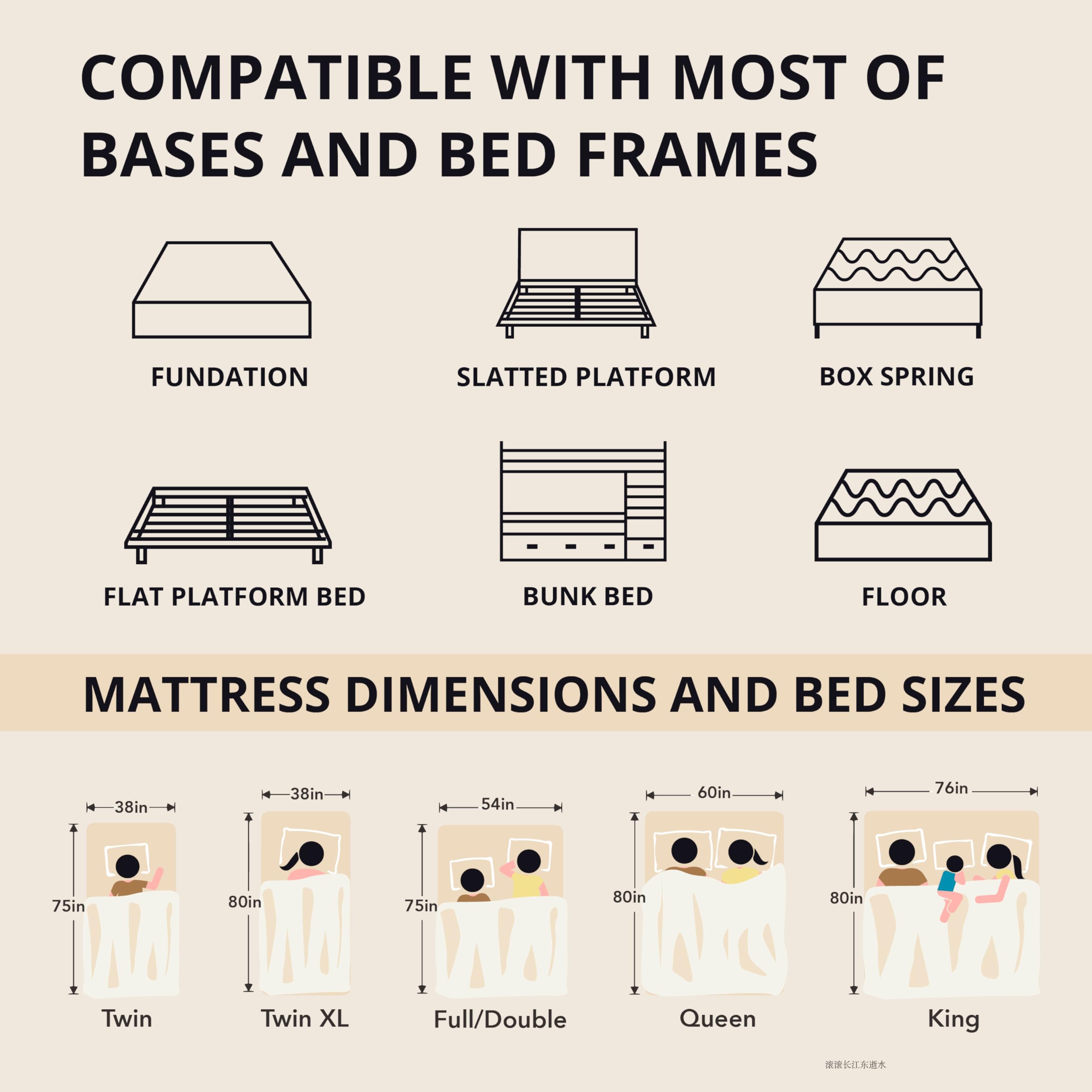 14 Inch Queen Memory Foam Mattress for Back Pain, Cooling Copper Gel Bed in a Box