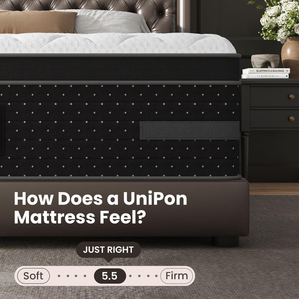 Firm Mattress, 14 Inch Hybrid Bed Mattresses for Back Pain Relief Extra Lumbar Support Motion Isolation