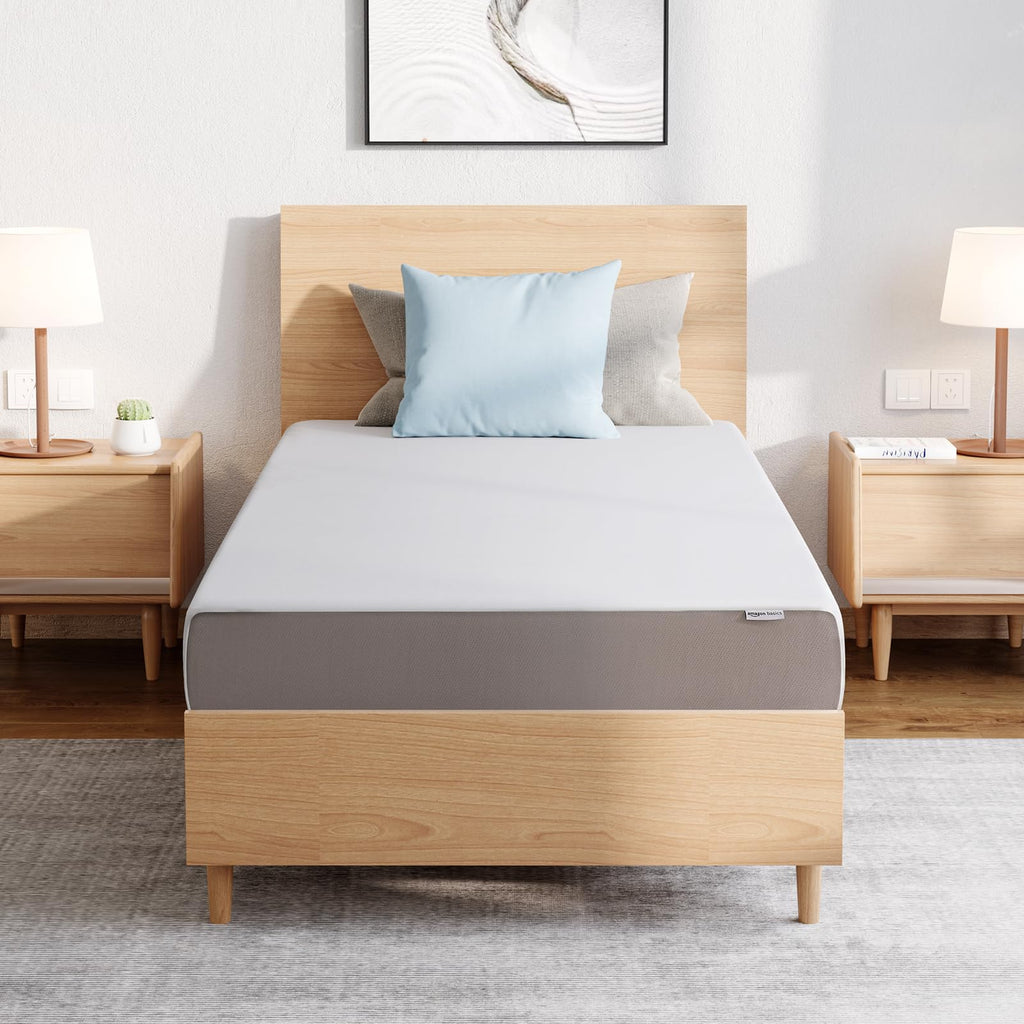 Memory Foam Mattress, Soft Plush Feel, Breathable, 12 Inch, Queen, White/Grey