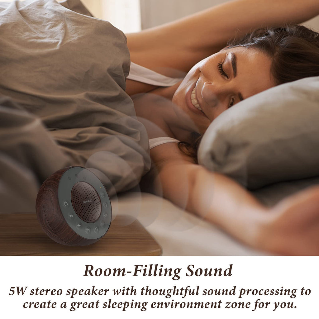 White Noise Machine with 31 Soothing Sounds, 5W Loud Stereo Sound, Auto-Off Timer, Adjustable Volume, Sleep Sound Machine