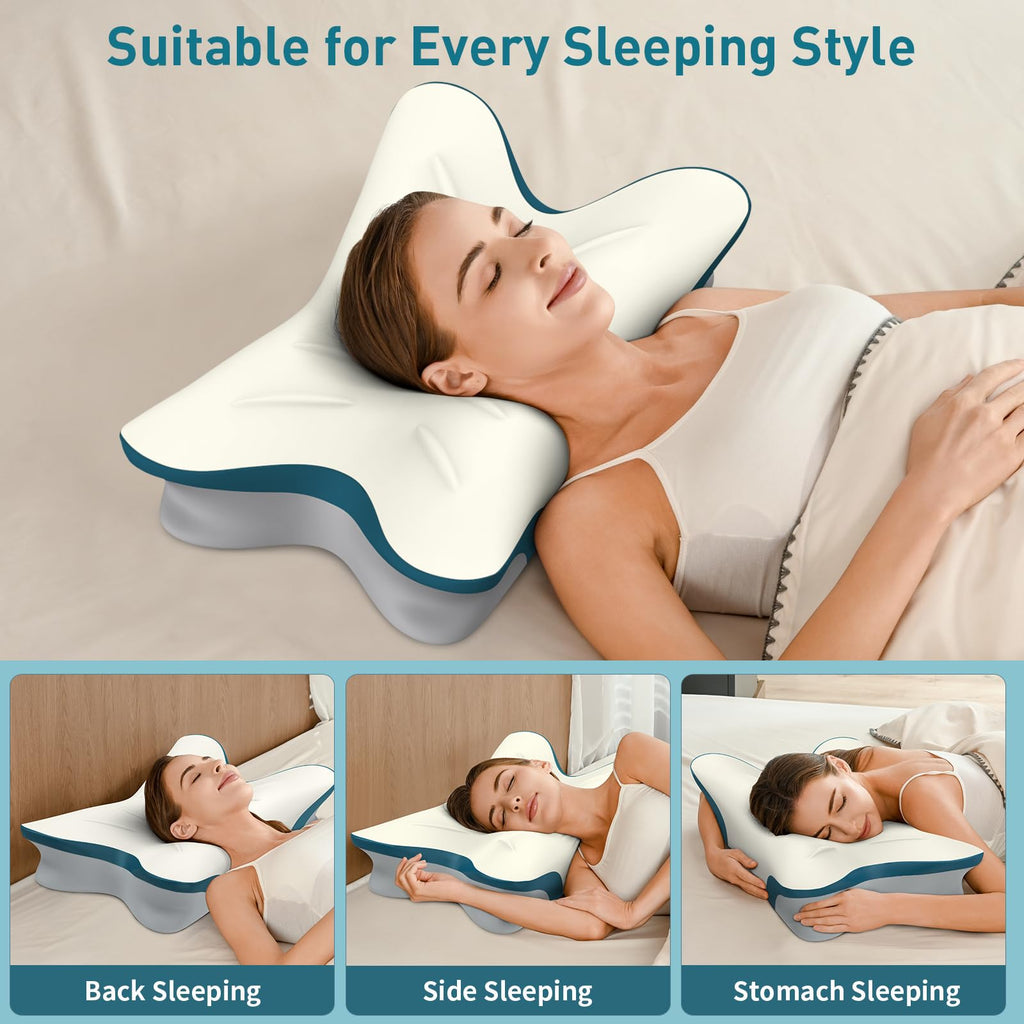 Cervical Pillow for Neck Pain Relief - Ergonomic Neck Pillow for Sleeping
