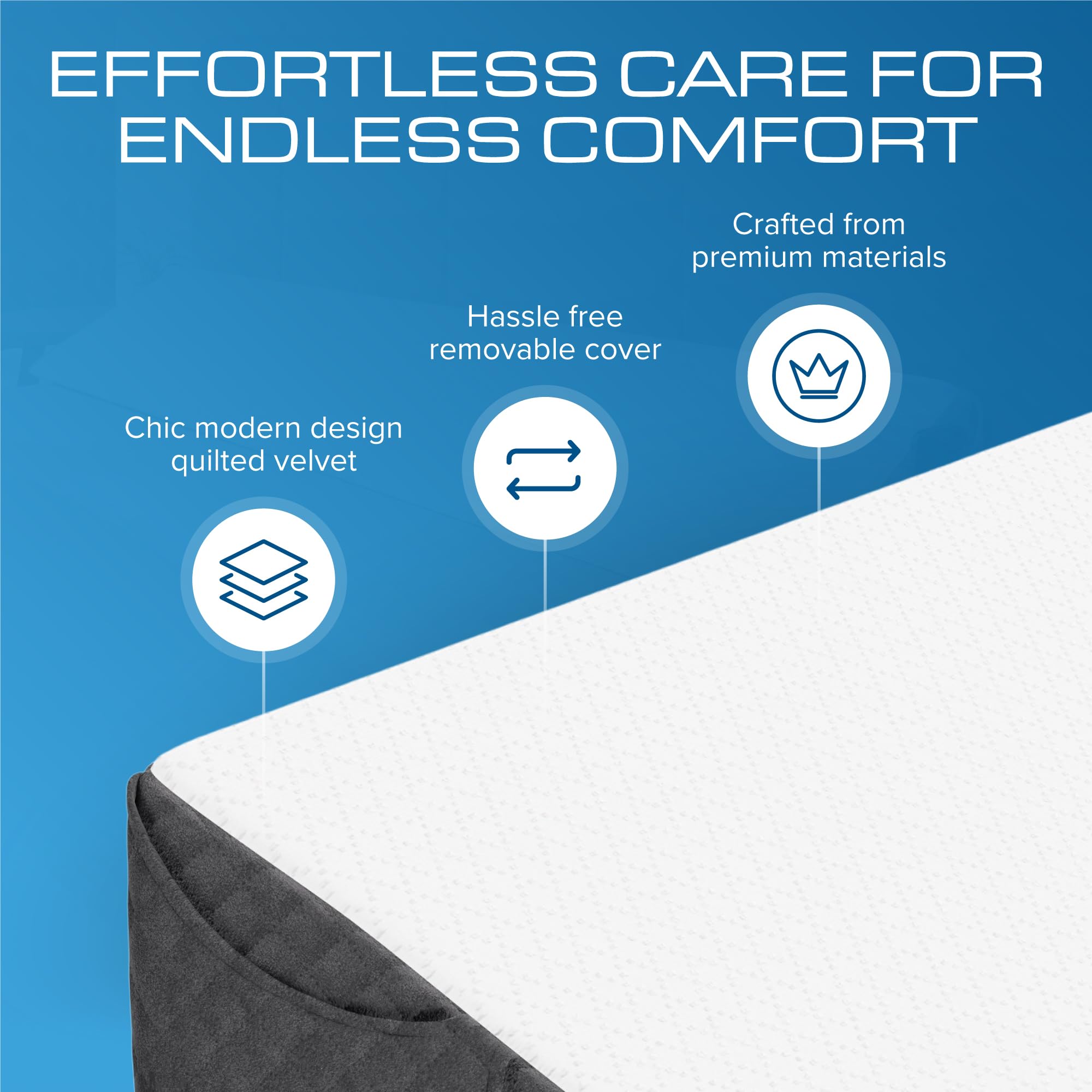 Kolbs Bed Wedge Pillow for Sleep Apnea, FSA Eligible Acid Reflux, and Back Pain Relief, with Chic Jacquard Cover - Headboard Wedges for Sleeping (Standard Width 7.5" Height)