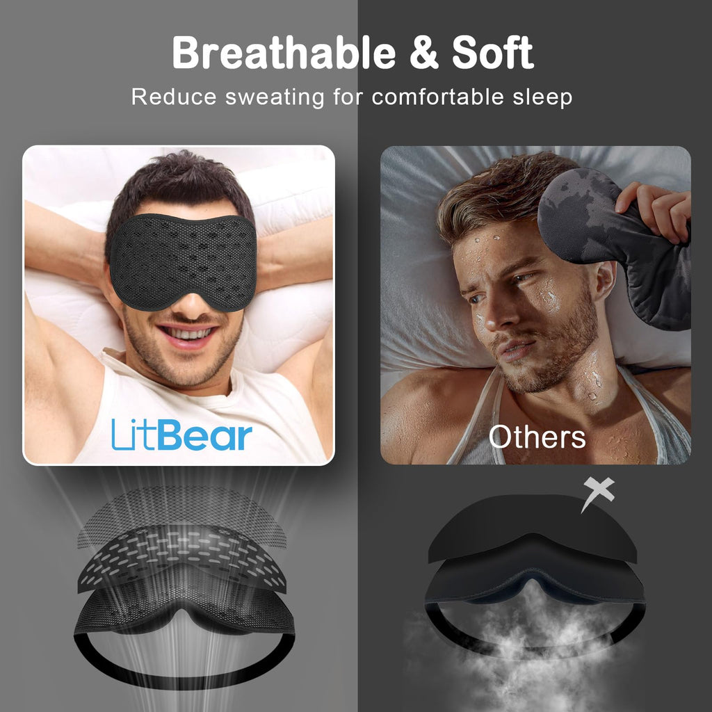 Breathable Sleep Mask, 3D Eye Mak Sleep for Side Sleepers