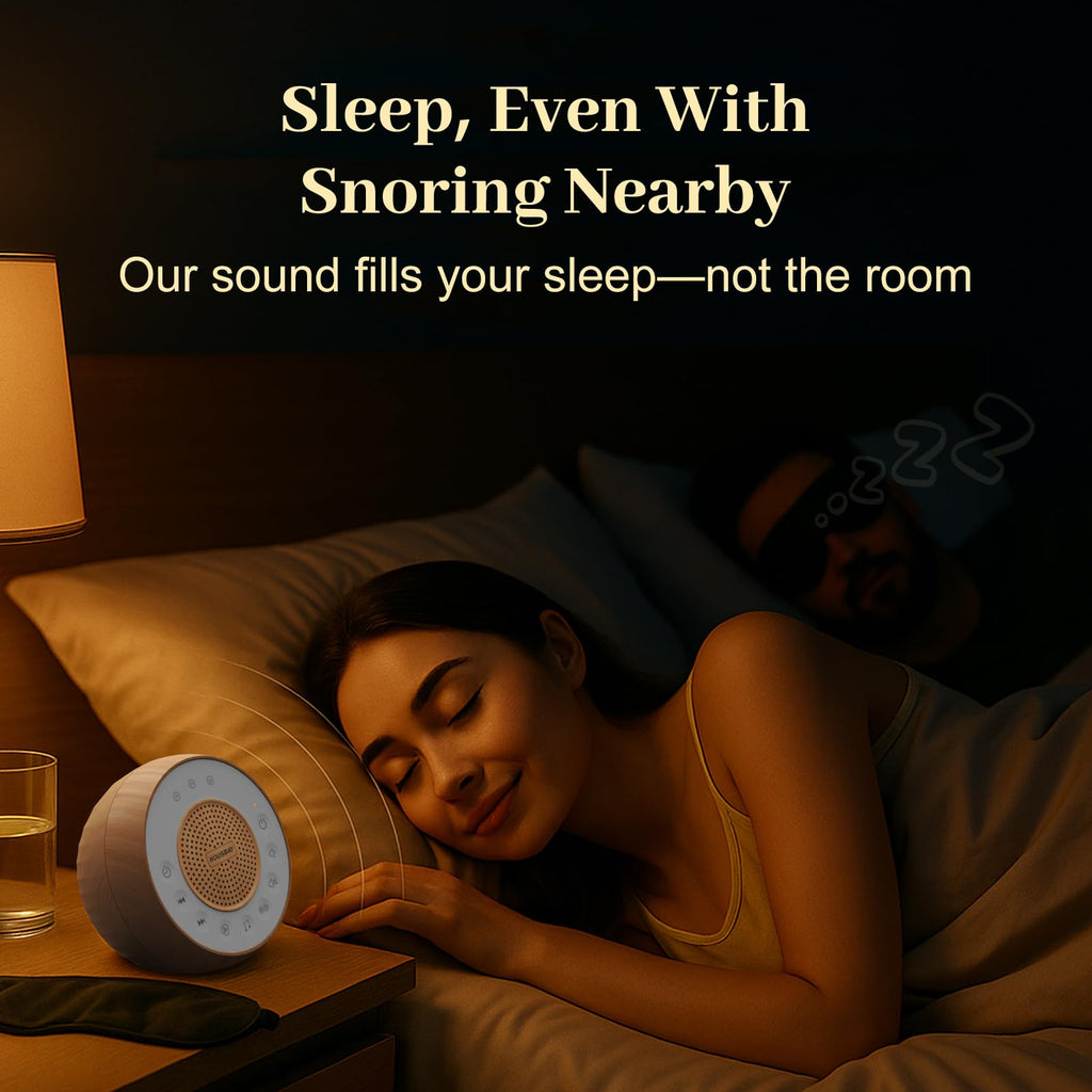 White Noise Machine with 31 Soothing Sounds, 5W Loud Stereo Sound, Auto-Off Timer, Adjustable Volume, Sleep Sound Machine